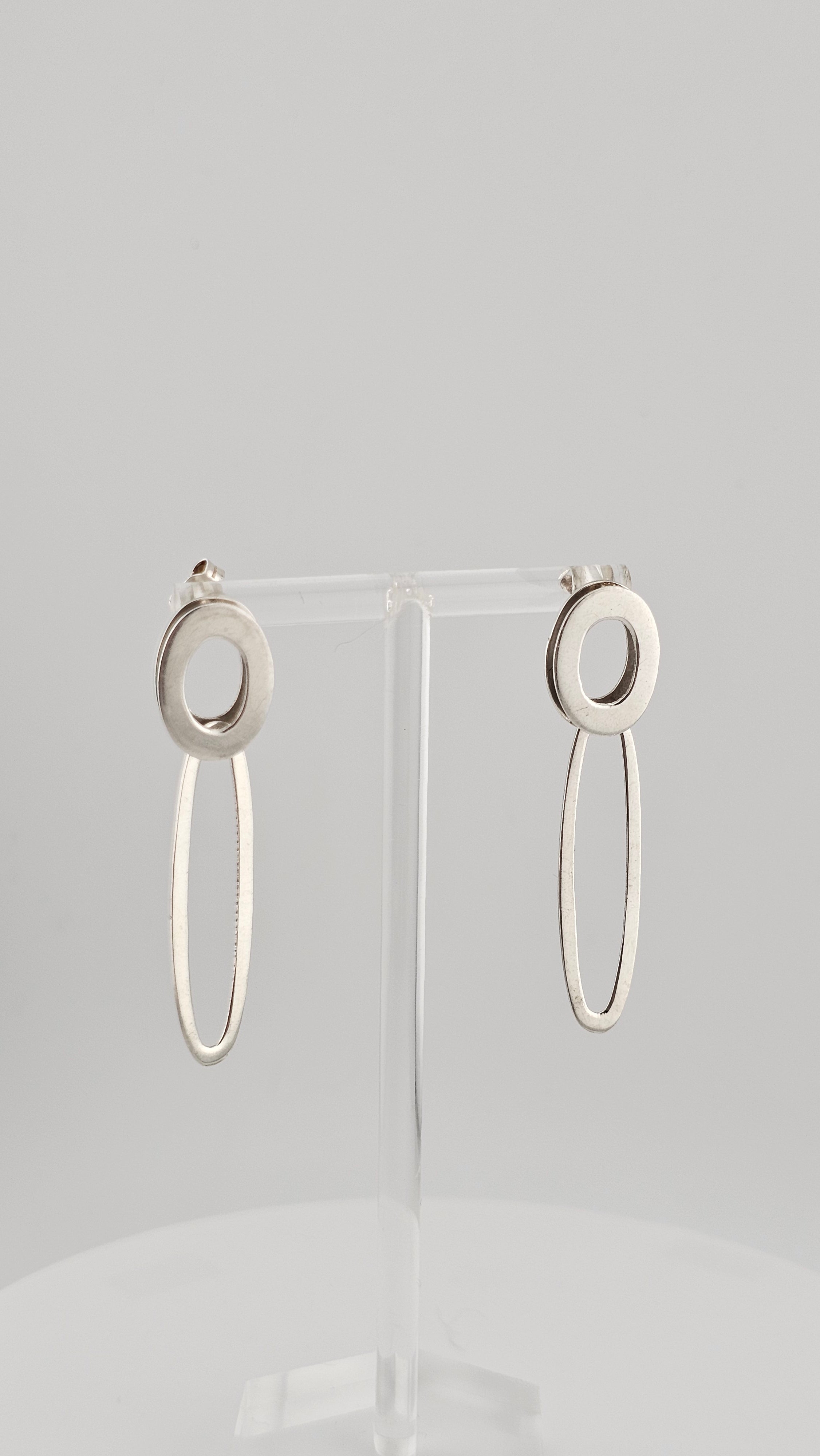 925 Sterling Silver Long Drop Dangle Stud Earrings