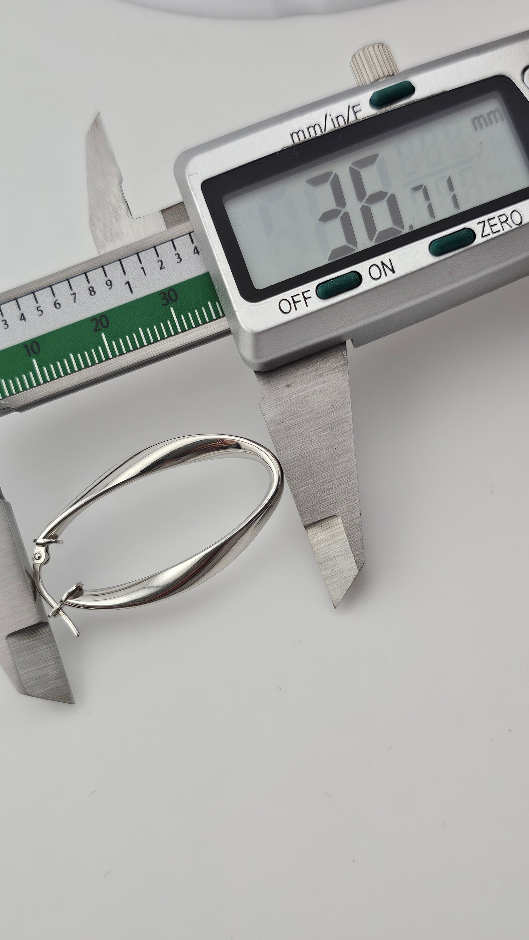 Sterling Silver Oval Twisted Hoop Earrings