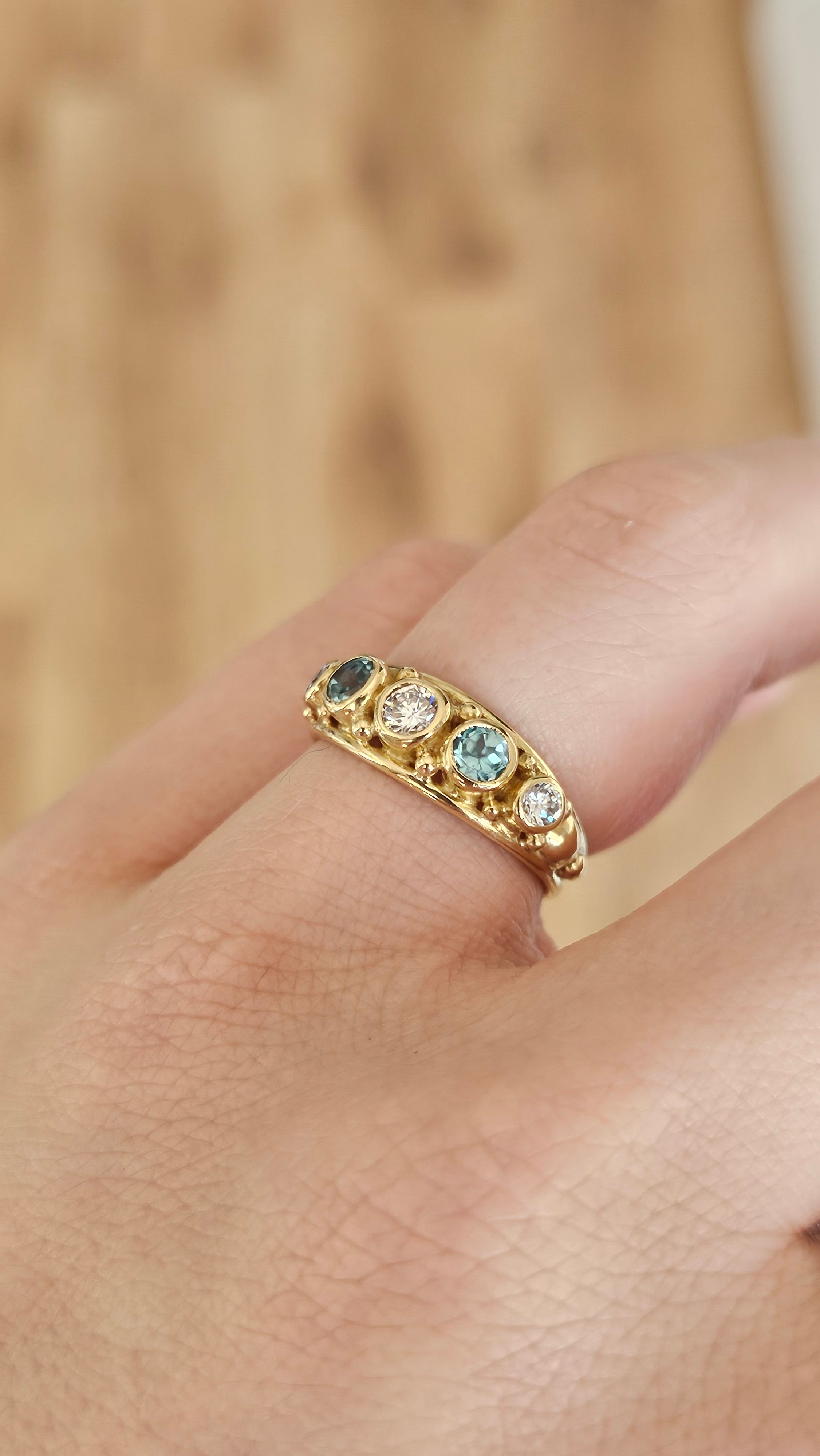 Vintage One of a Kind 18ct Yellow Gold Five Stone Ring