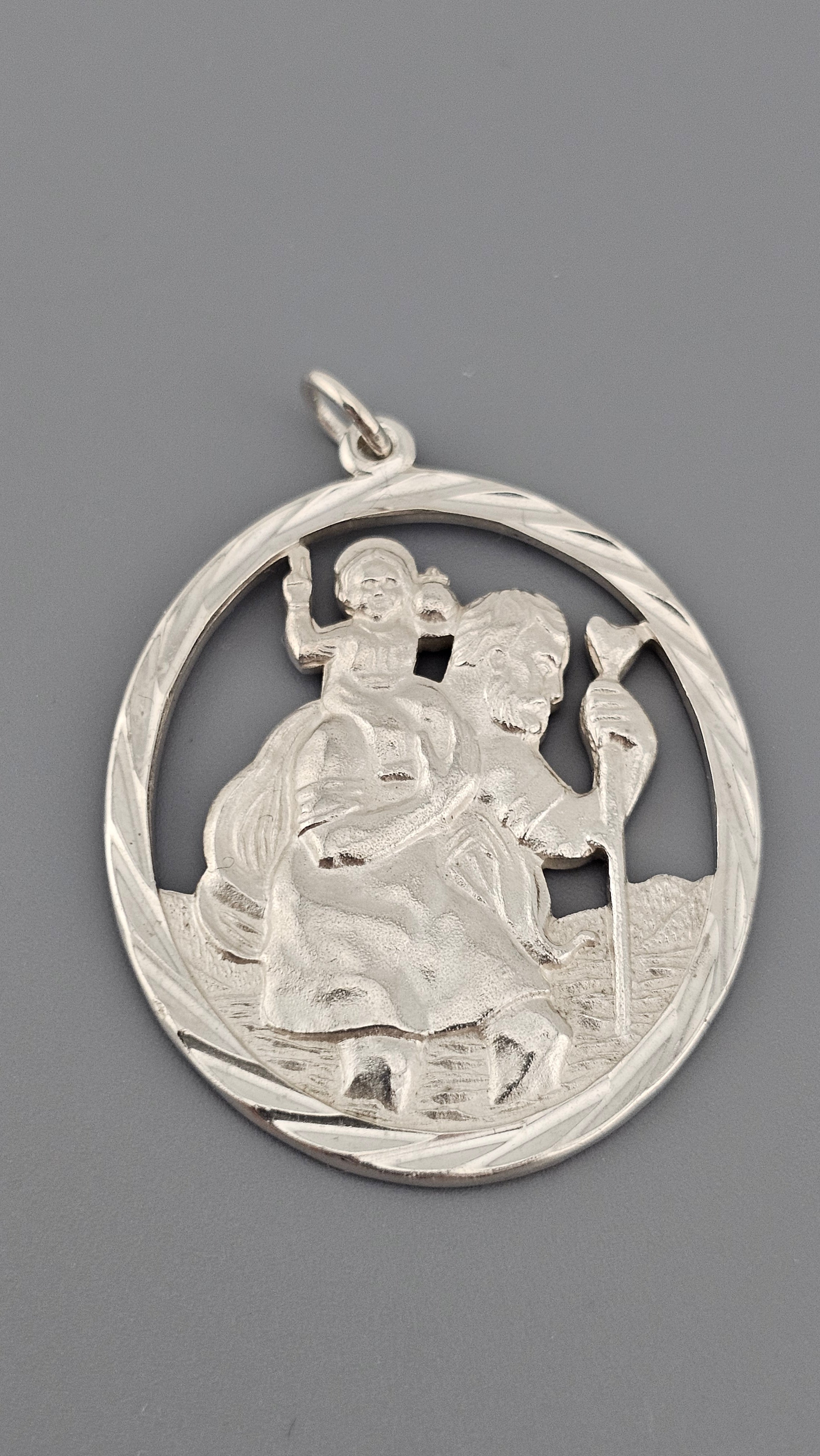 Vintage Fred Manshaw 925 Sterling Silver Large St. Christopher Pendant (12.16g)