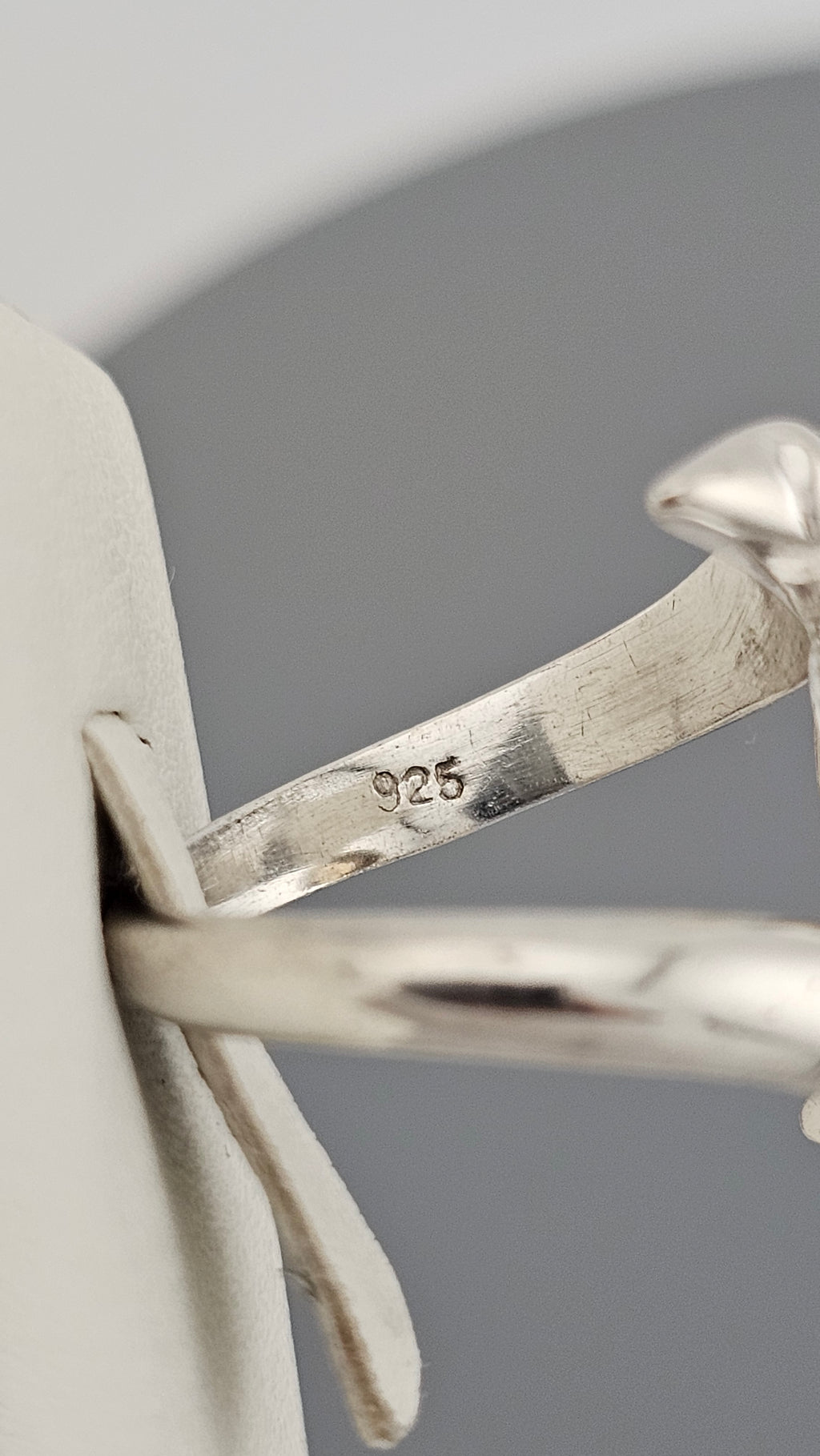 Vintage 925 Sterling Silver Dolphin Bypass Ring with Citrine - Size O 1/2 (US 7.5)