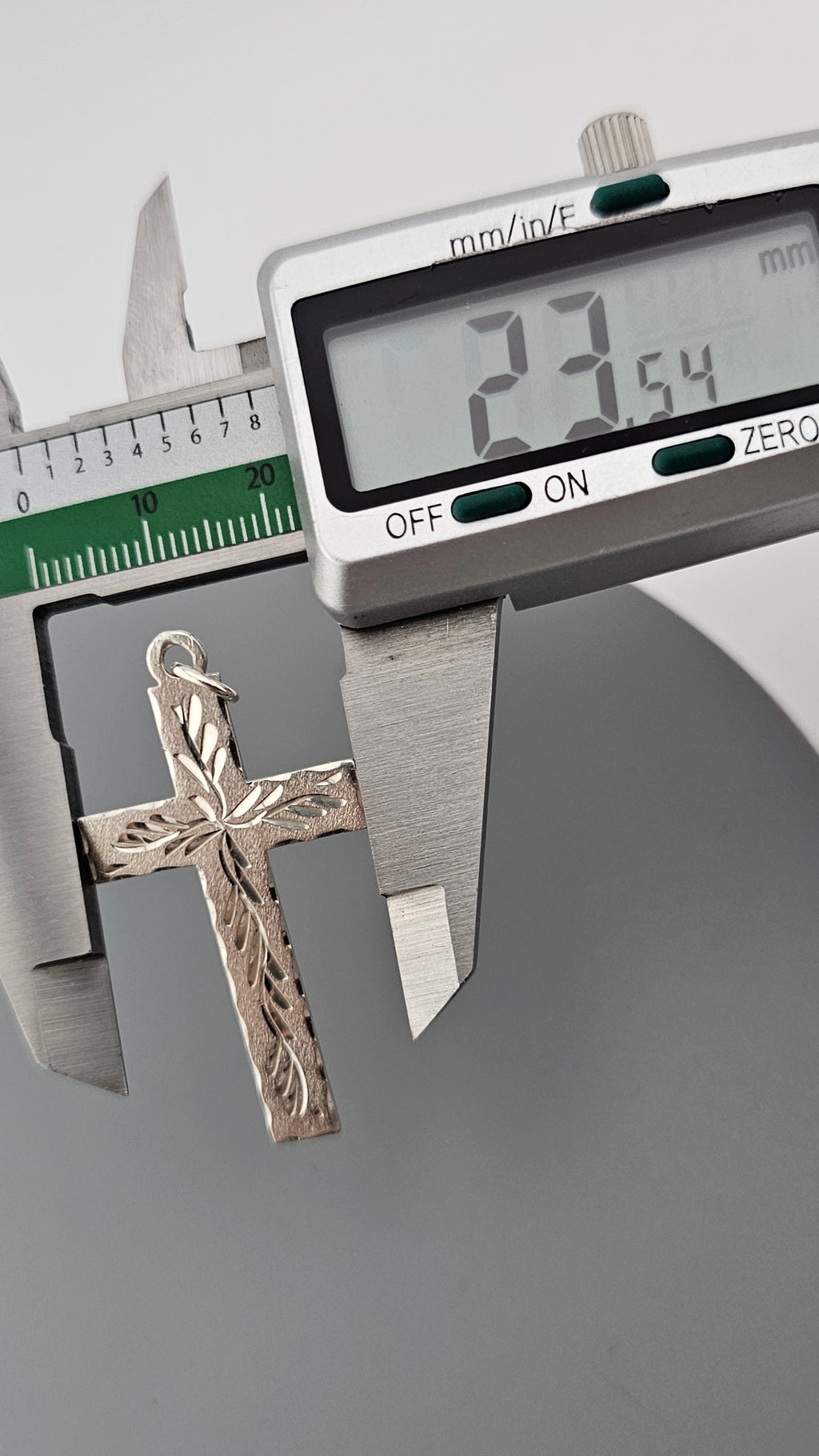Vintage 925 Sterling Silver Engraved Cross Pendant | 44mm | Hallmarked