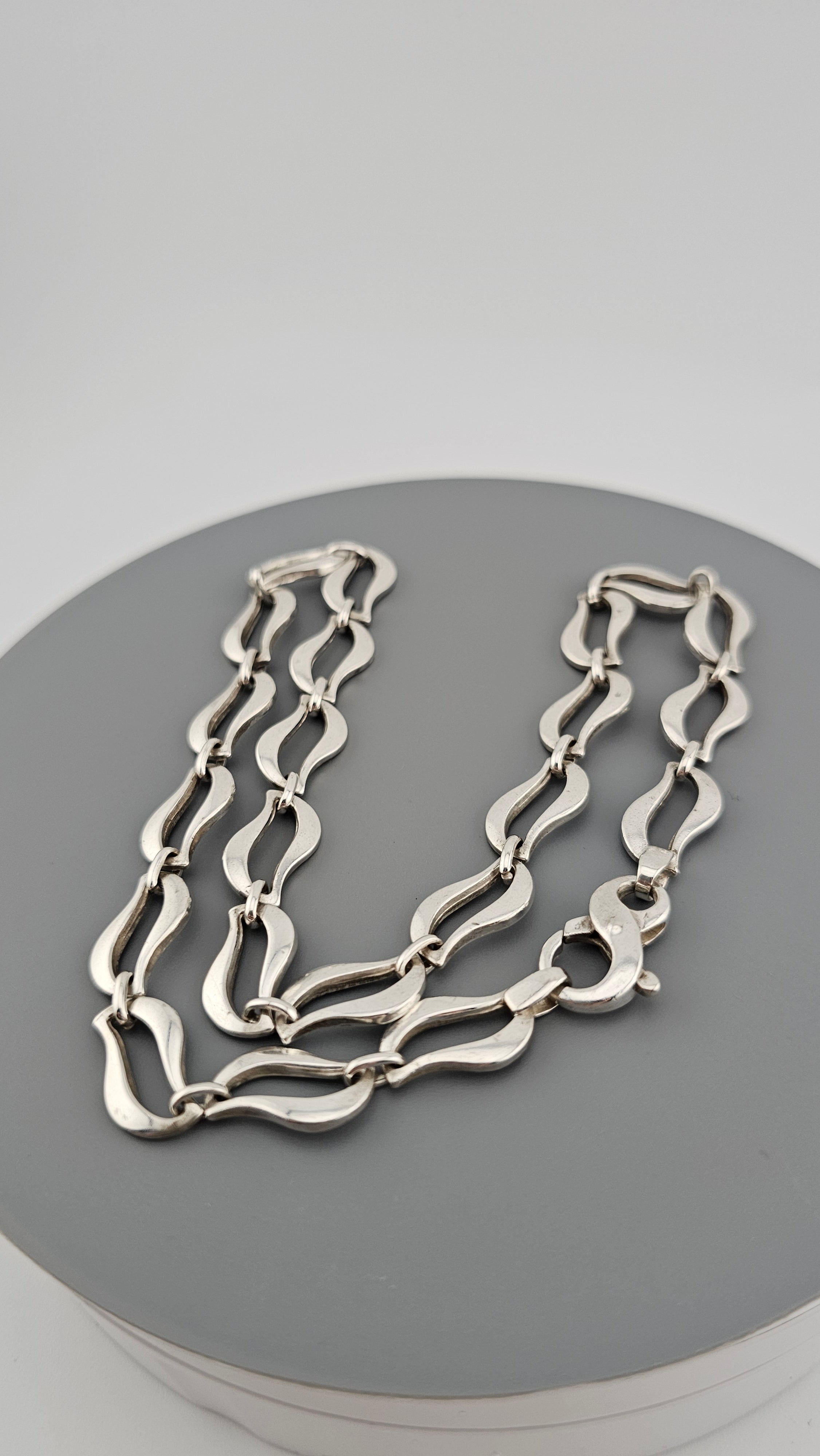 Vintage 925 Sterling Silver Open Link Statement Chain | 44.5cm | 38.45g