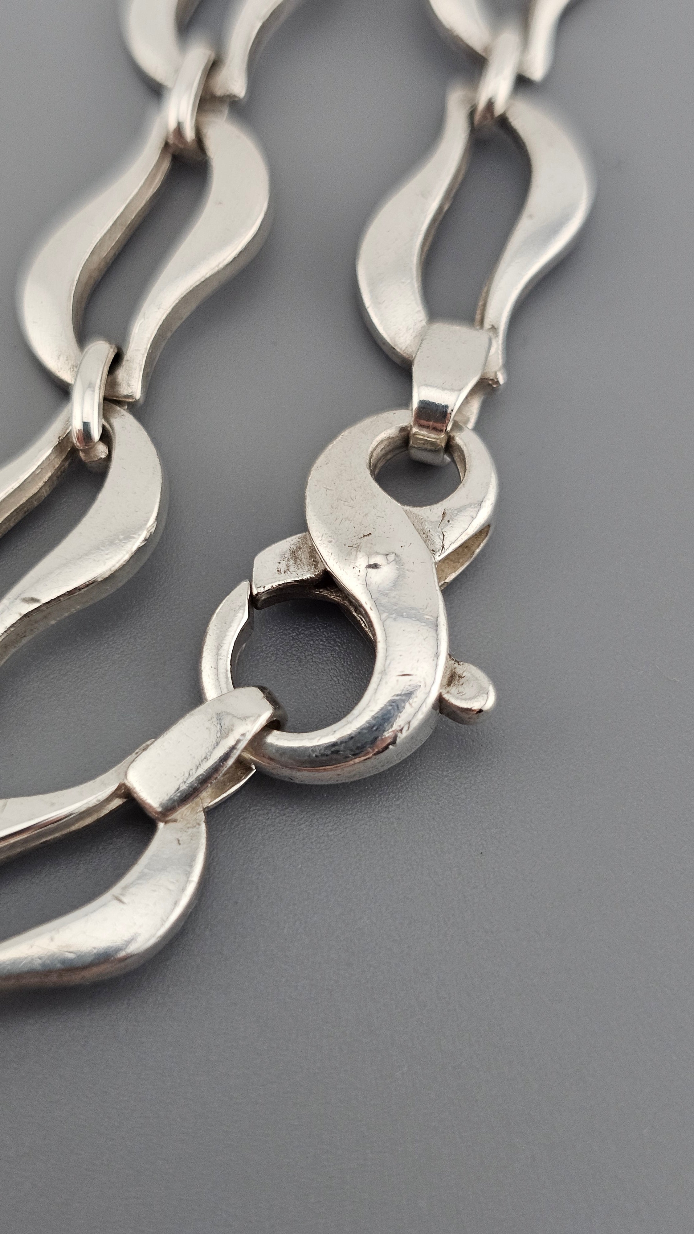 Vintage 925 Sterling Silver Open Link Statement Chain | 44.5cm | 38.45g