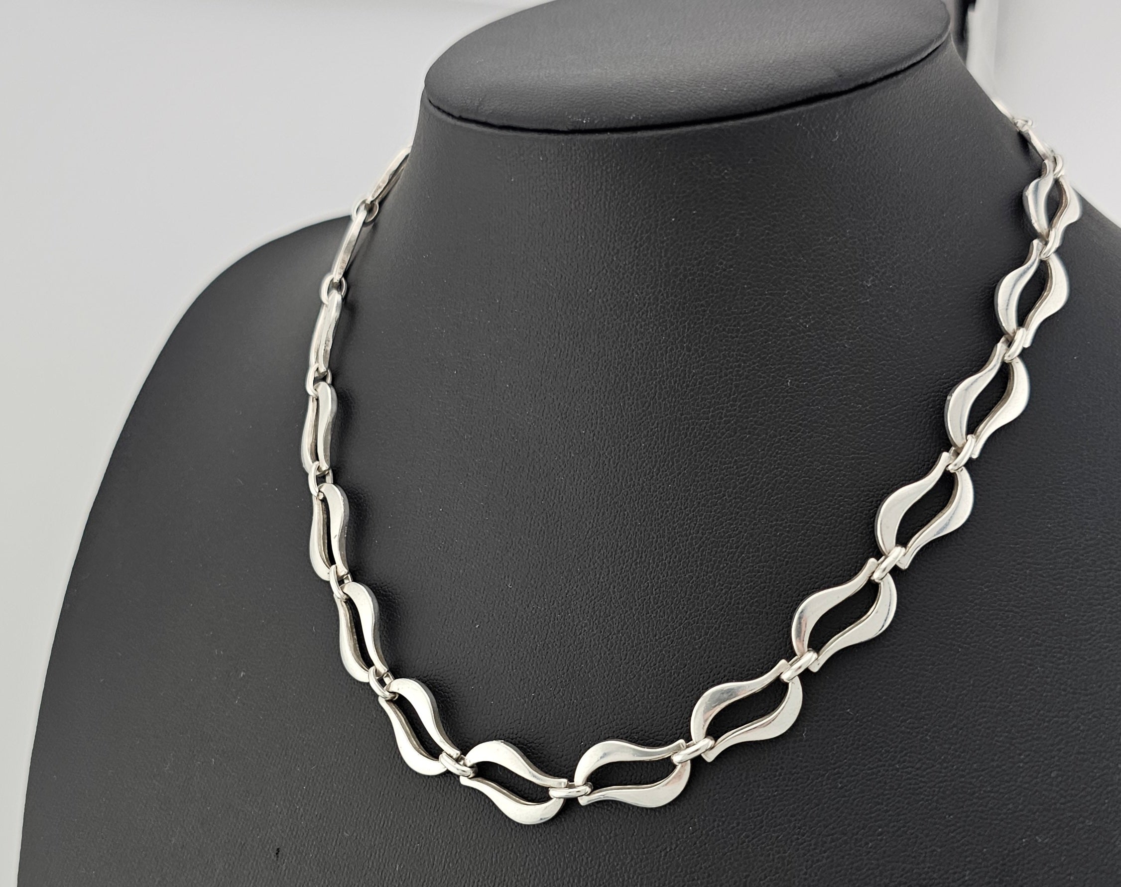 Vintage 925 Sterling Silver Open Link Statement Chain | 44.5cm | 38.45g