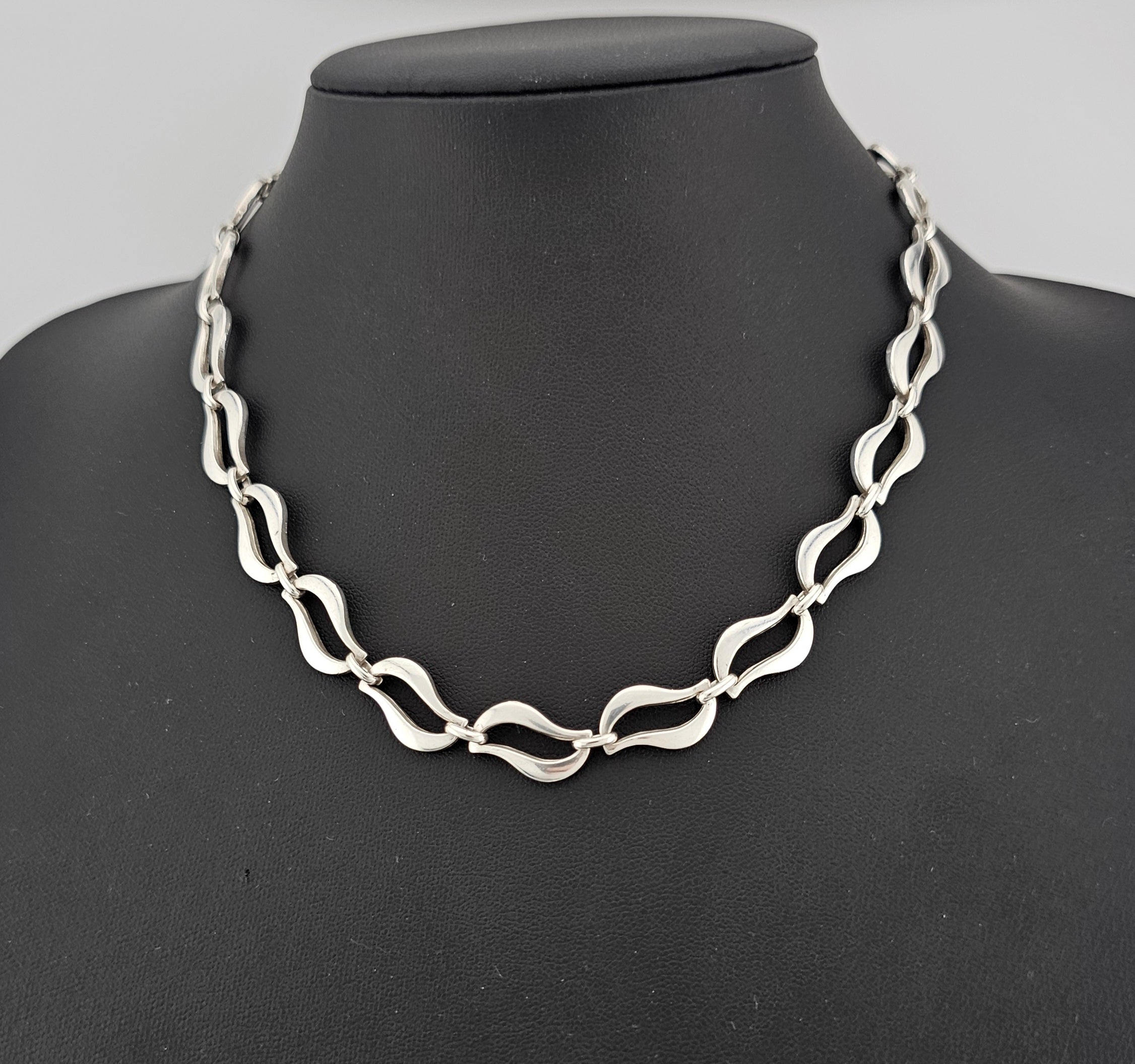 Vintage 925 Sterling Silver Open Link Statement Chain | 44.5cm | 38.45g