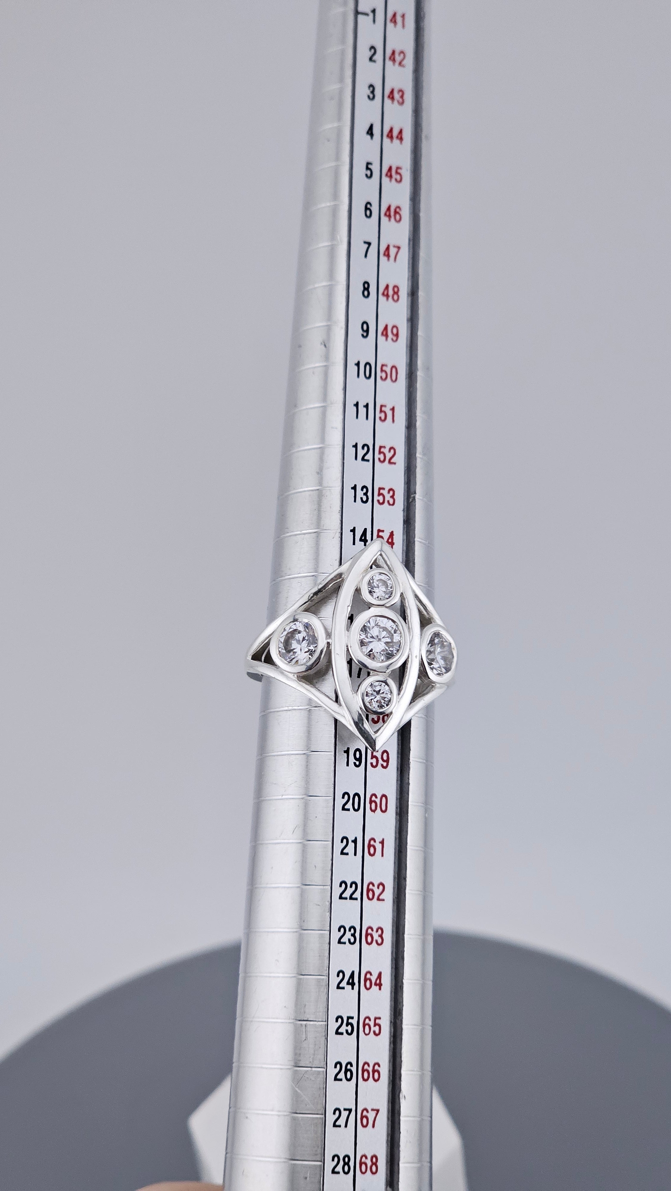 Modernist 925 Sterling Silver Geometric "Bubble" Wave Ring