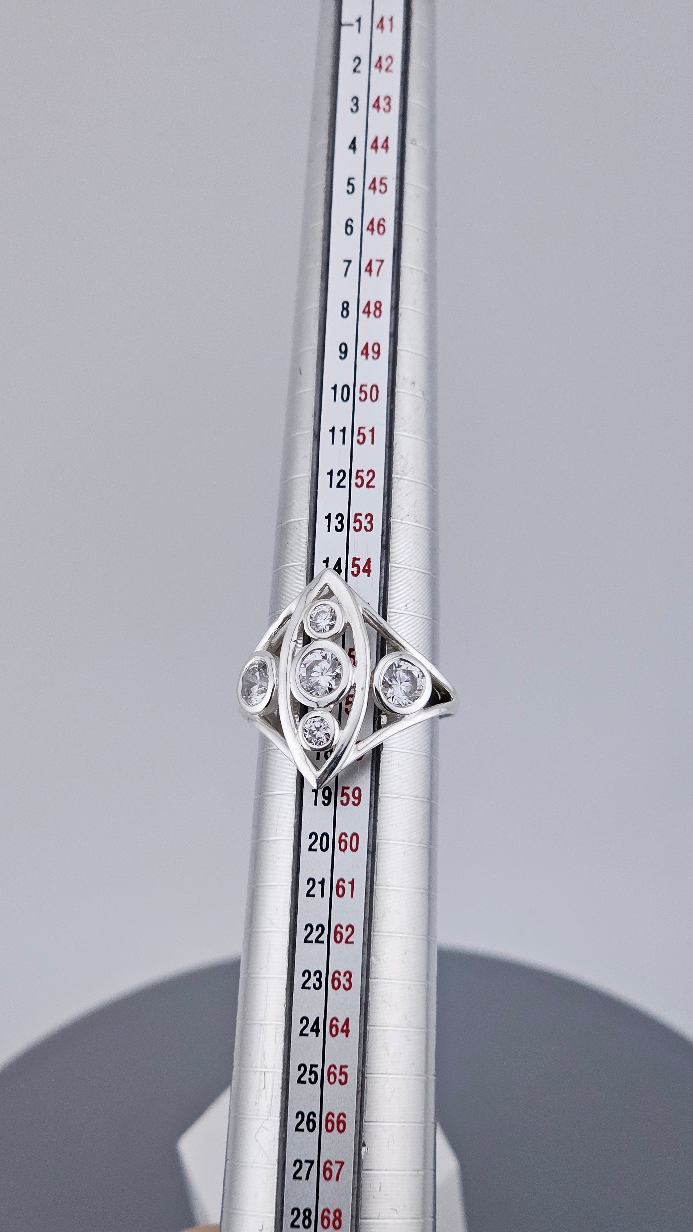 Modernist 925 Sterling Silver Geometric "Bubble" Wave Ring