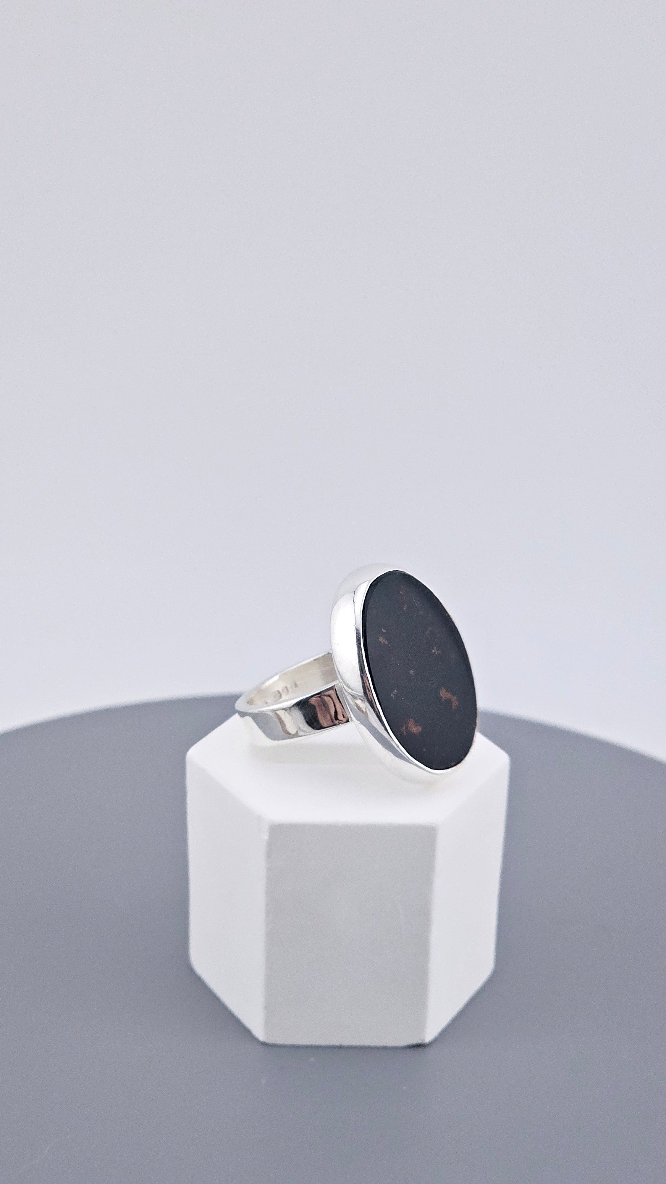 Bold 925 Sterling Silver Bloodstone Statement Ring | Hallmarked