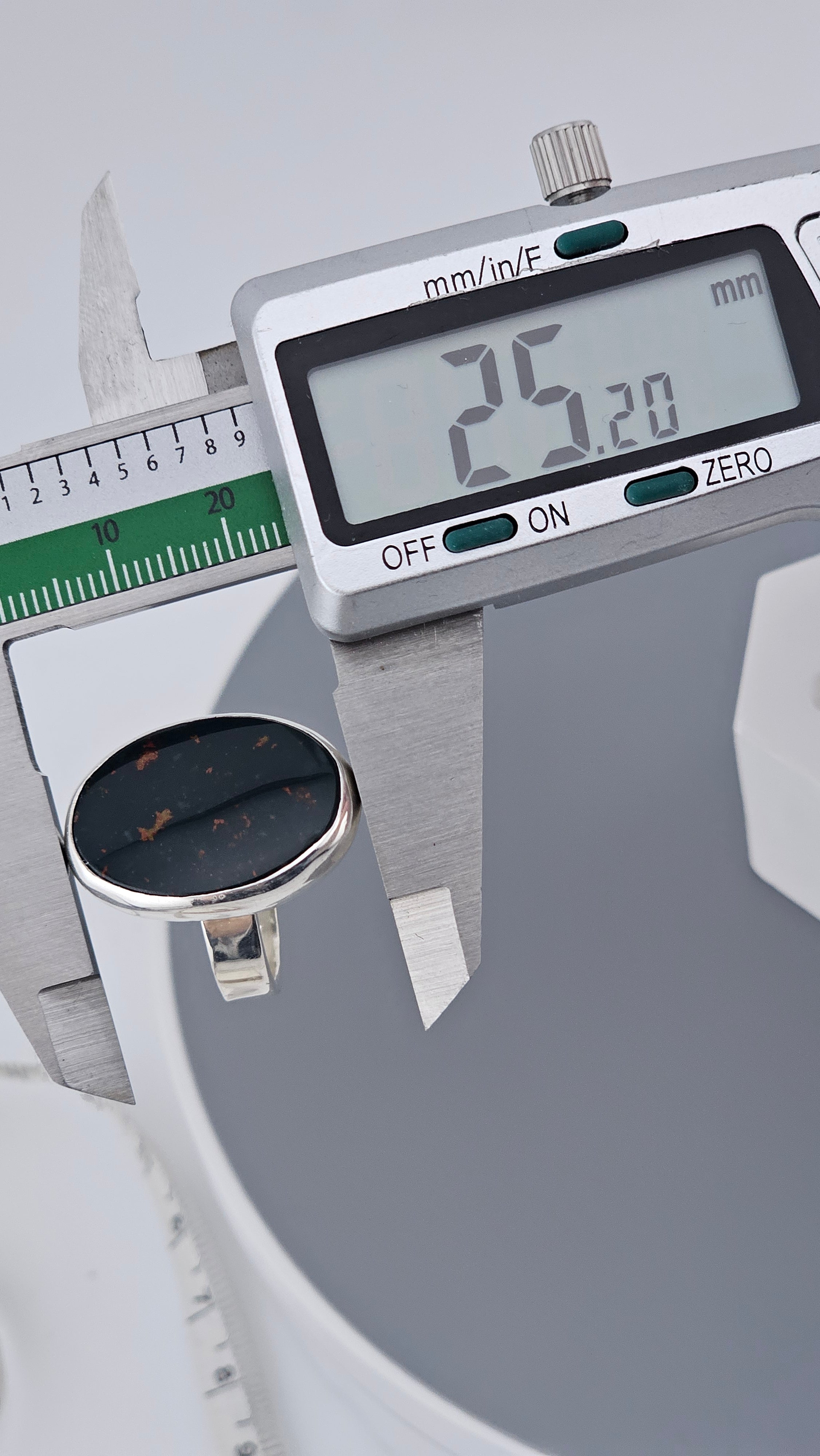 Bold 925 Sterling Silver Bloodstone Statement Ring | Hallmarked