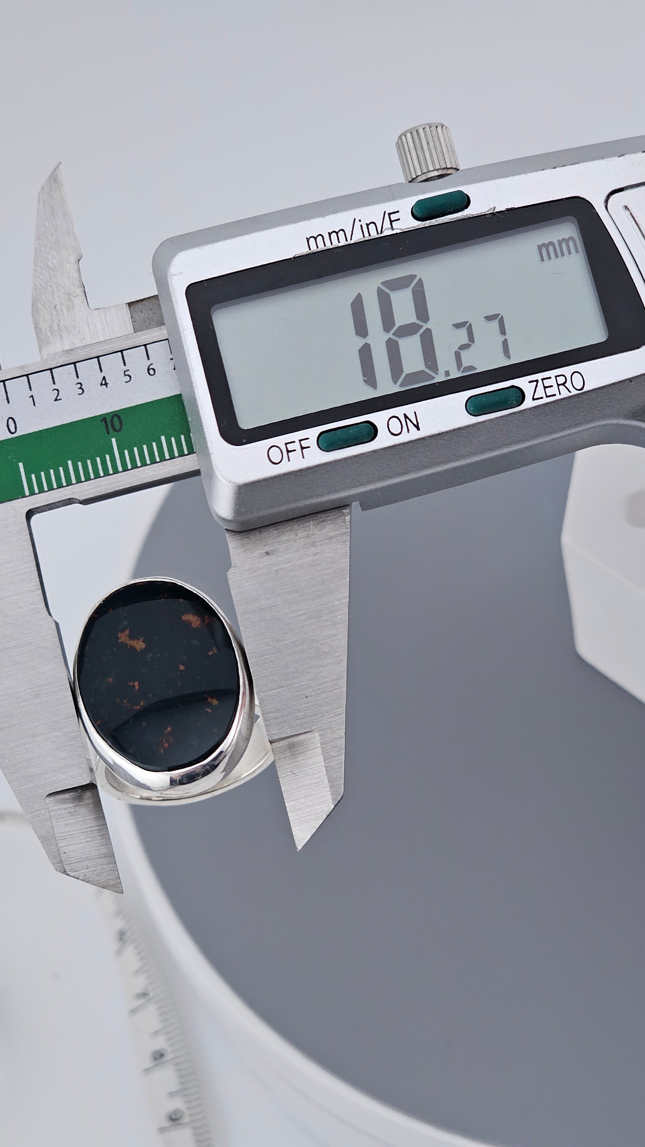 Bold 925 Sterling Silver Bloodstone Statement Ring | Hallmarked