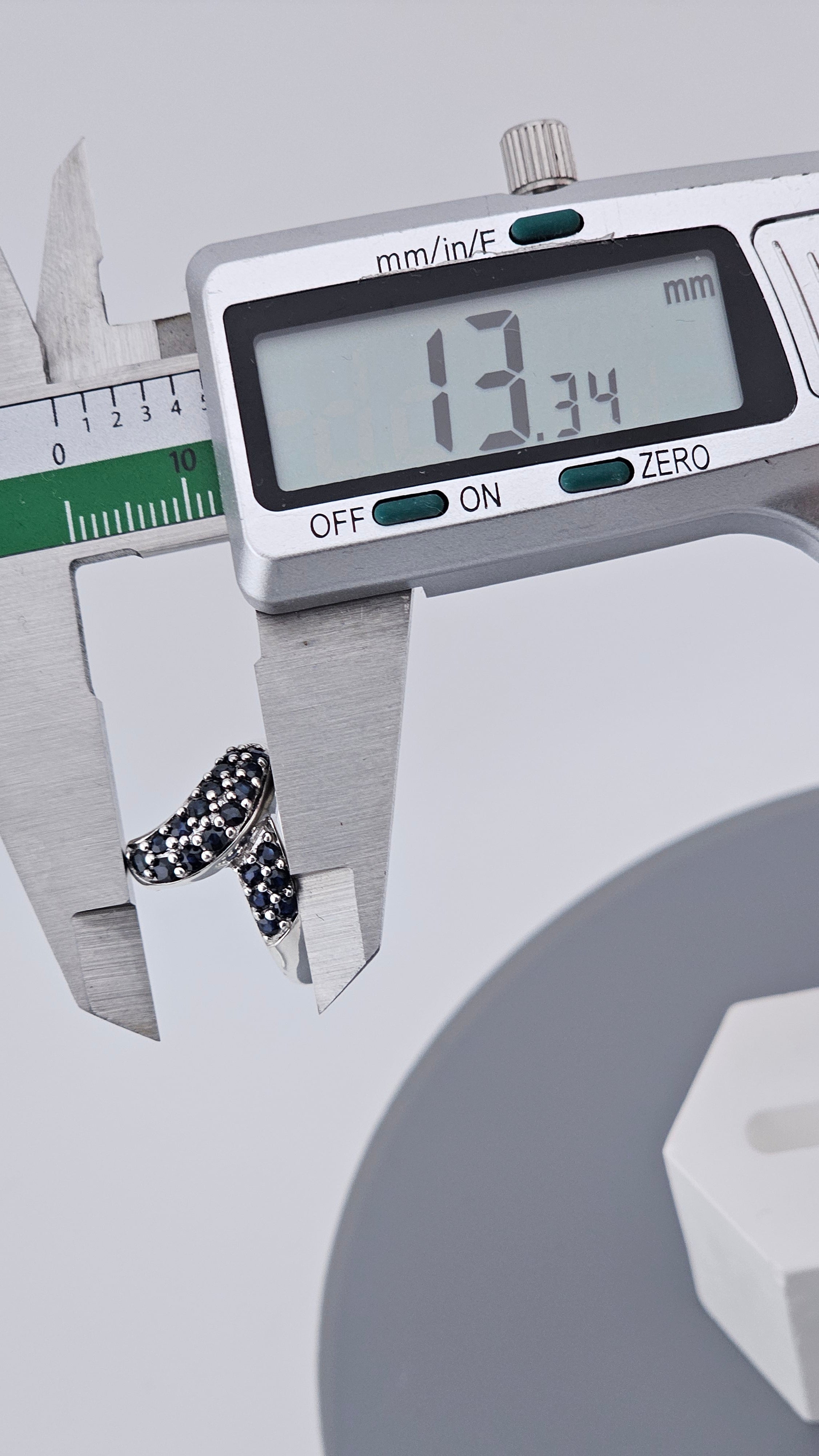 Elegant 925 Sterling Silver Sapphire Swirl Statement Ring | Size N