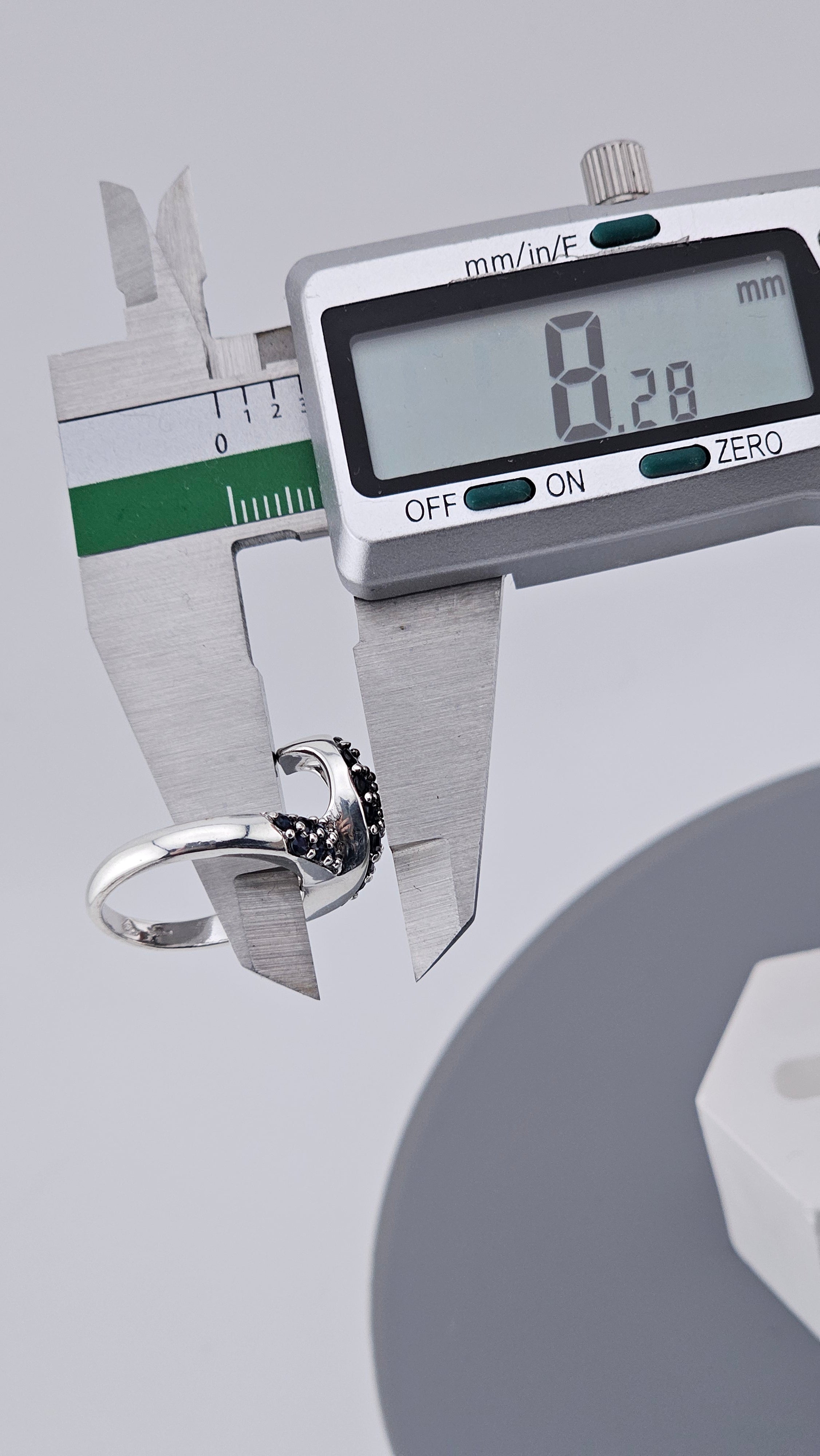 Elegant 925 Sterling Silver Sapphire Swirl Statement Ring | Size N