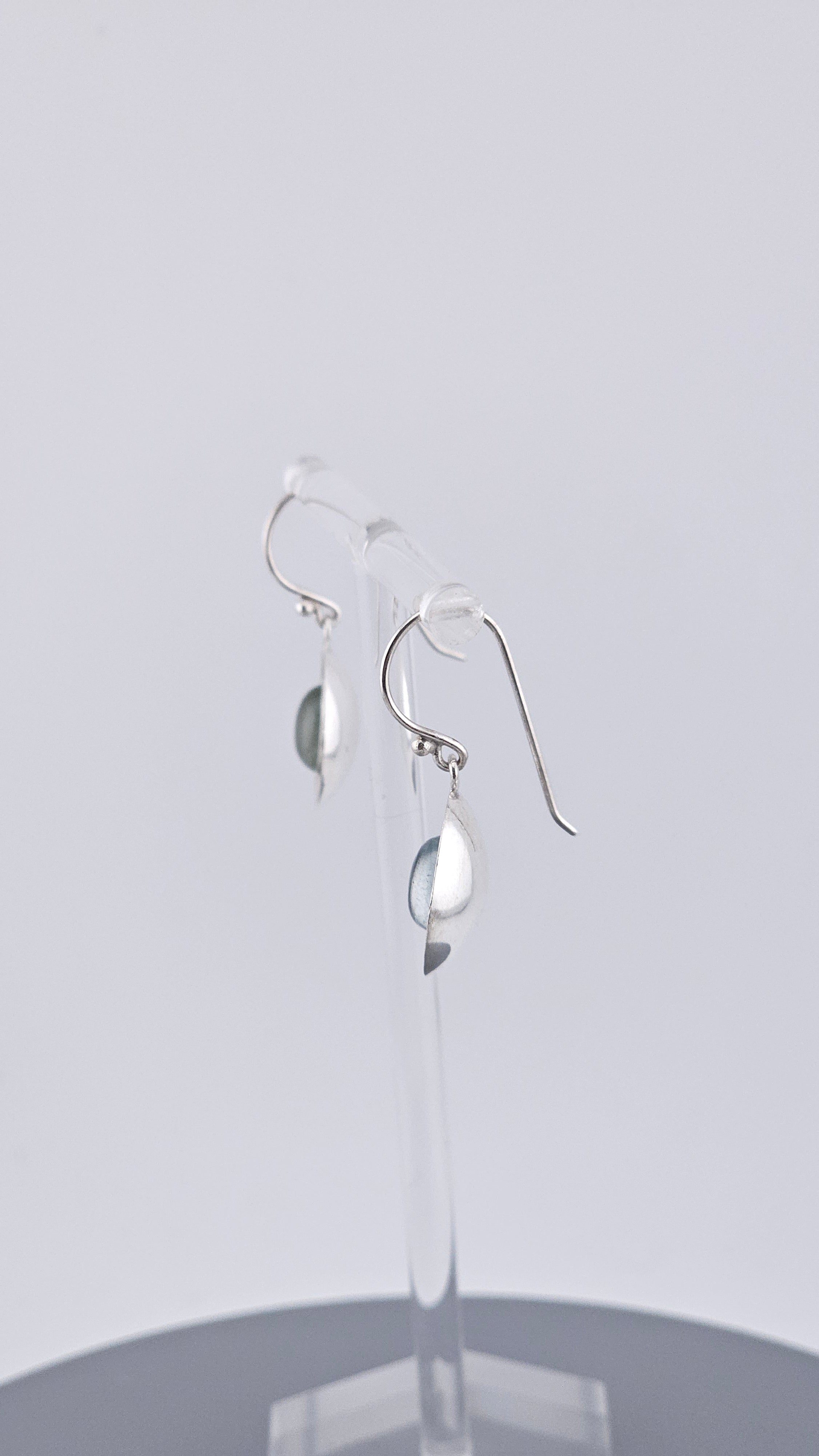 Elegant 925 Sterling Silver Aquamarine Drop Dangle Earrings