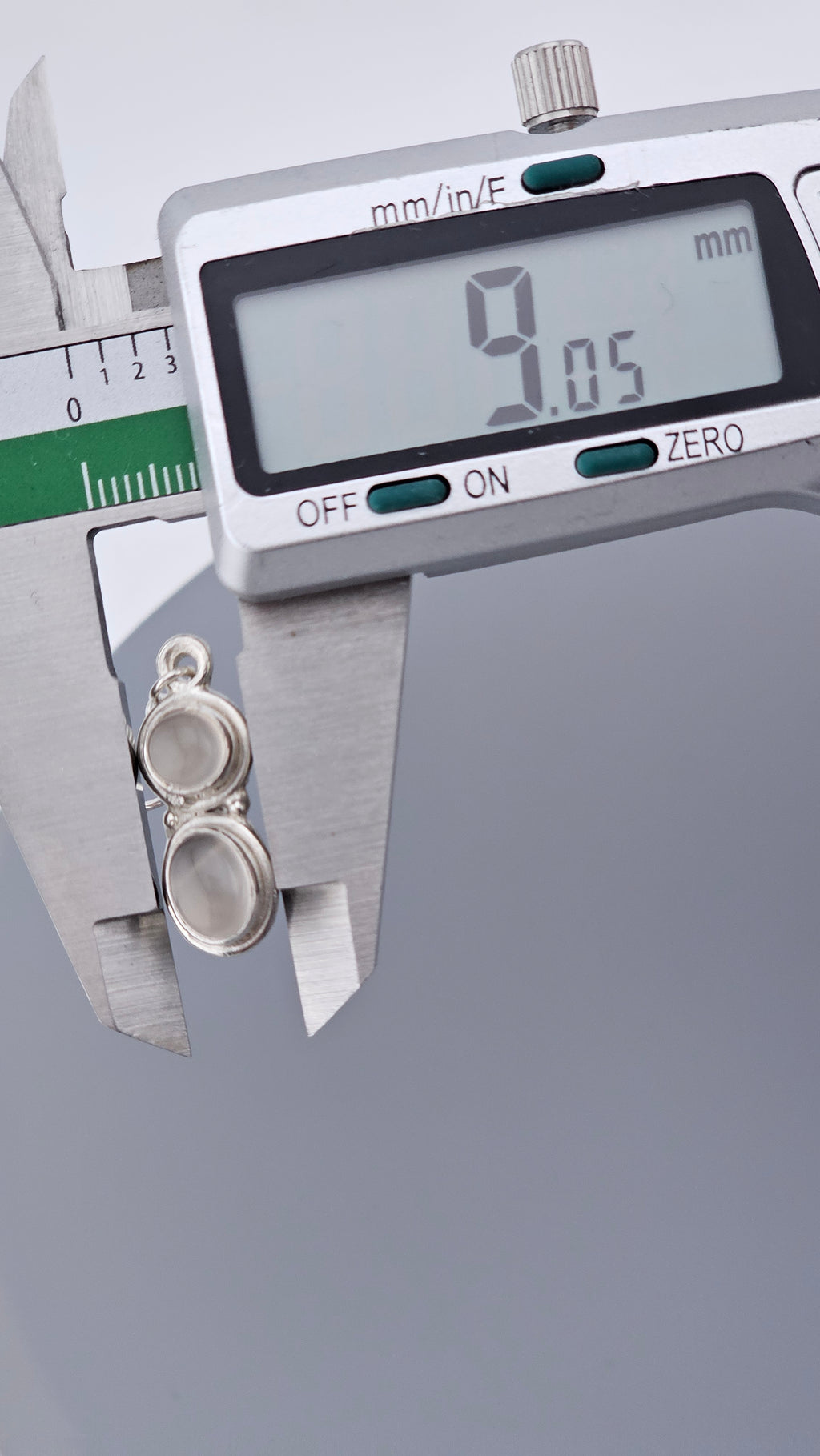 925 Sterling Silver Double Oval Grey Moonstone Cabochon Drop Earrings