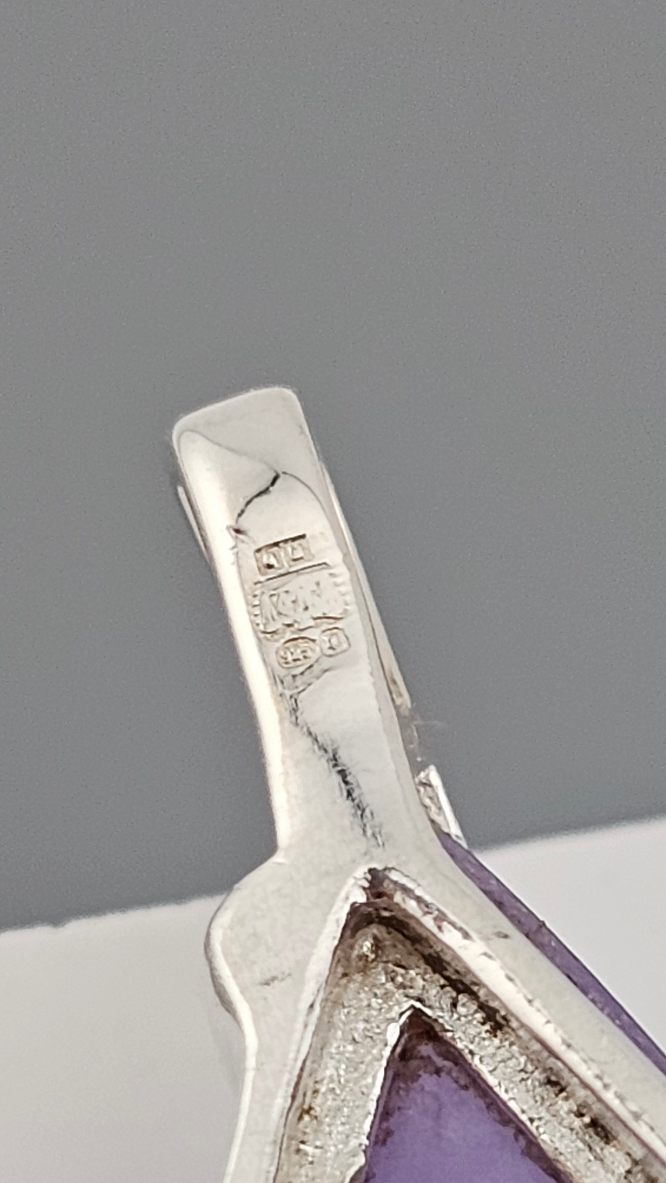 Elegant Pear-Cut Lavender Jade 925 Sterling Silver Pendant