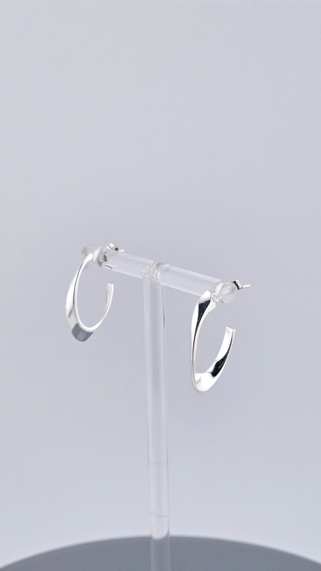 Modern 925 Sterling Silver Sculptural Twisted Half Hoop Earrings