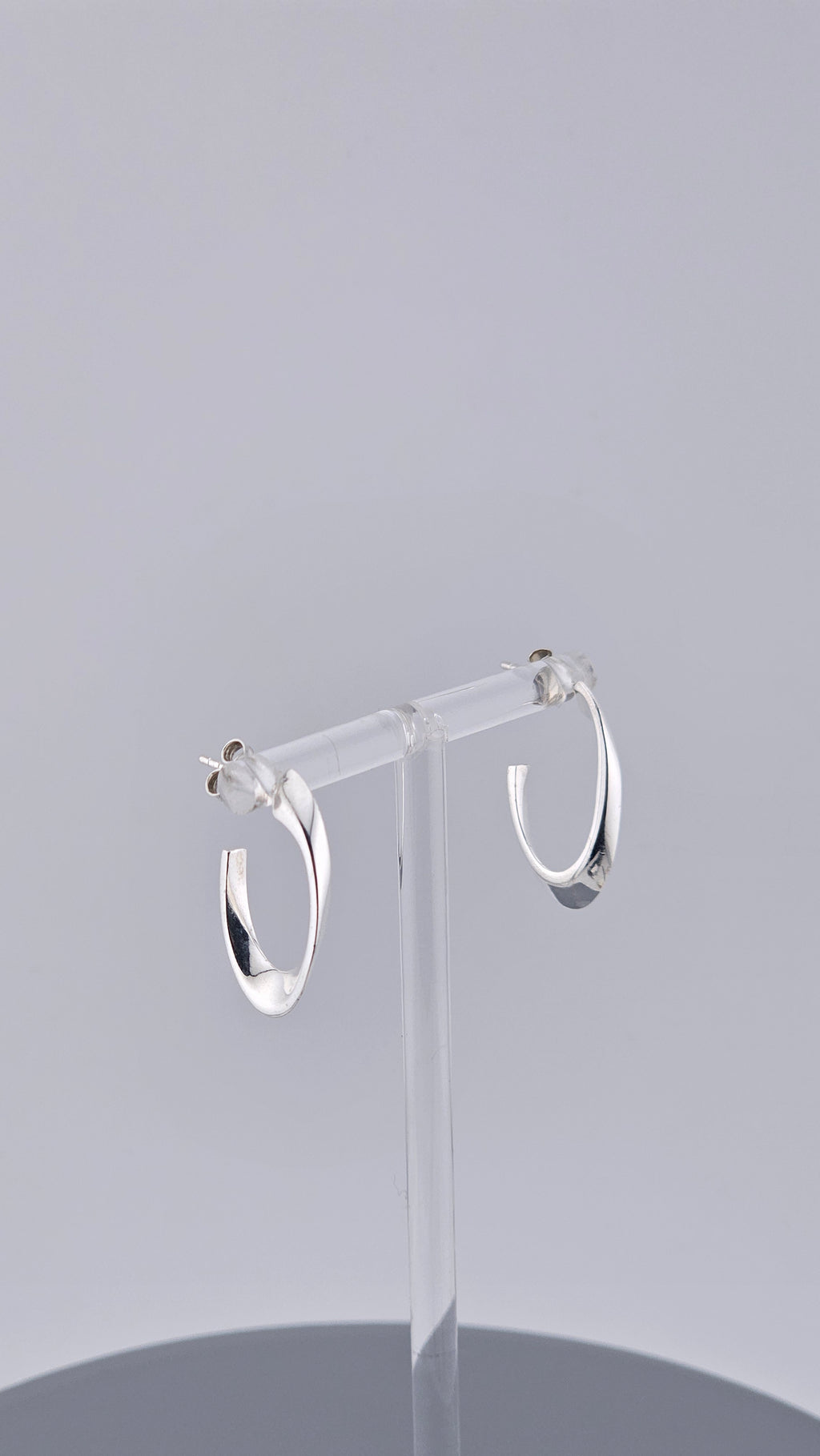 Modern 925 Sterling Silver Sculptural Twisted Half Hoop Earrings