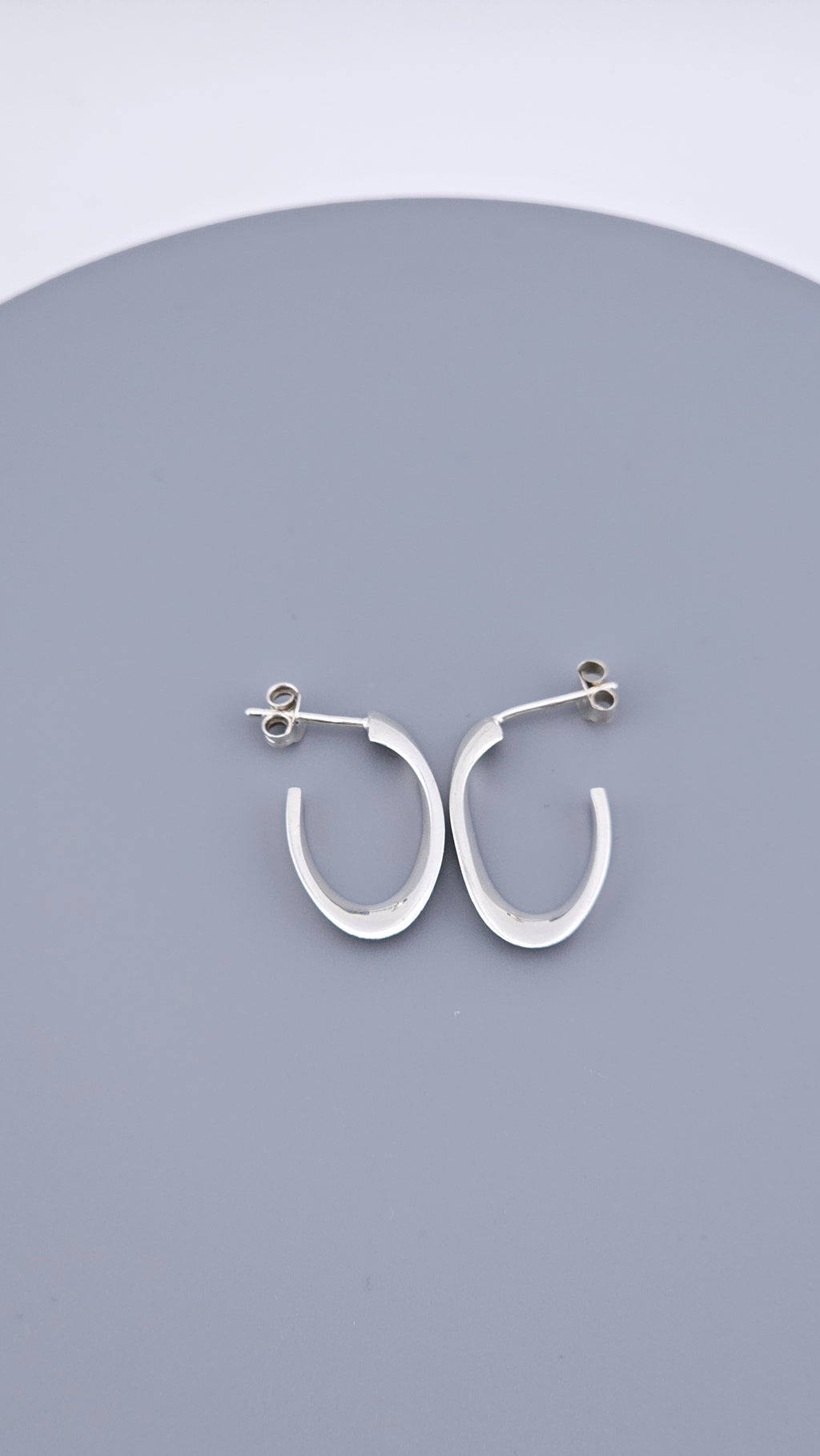 Modern 925 Sterling Silver Sculptural Twisted Half Hoop Earrings