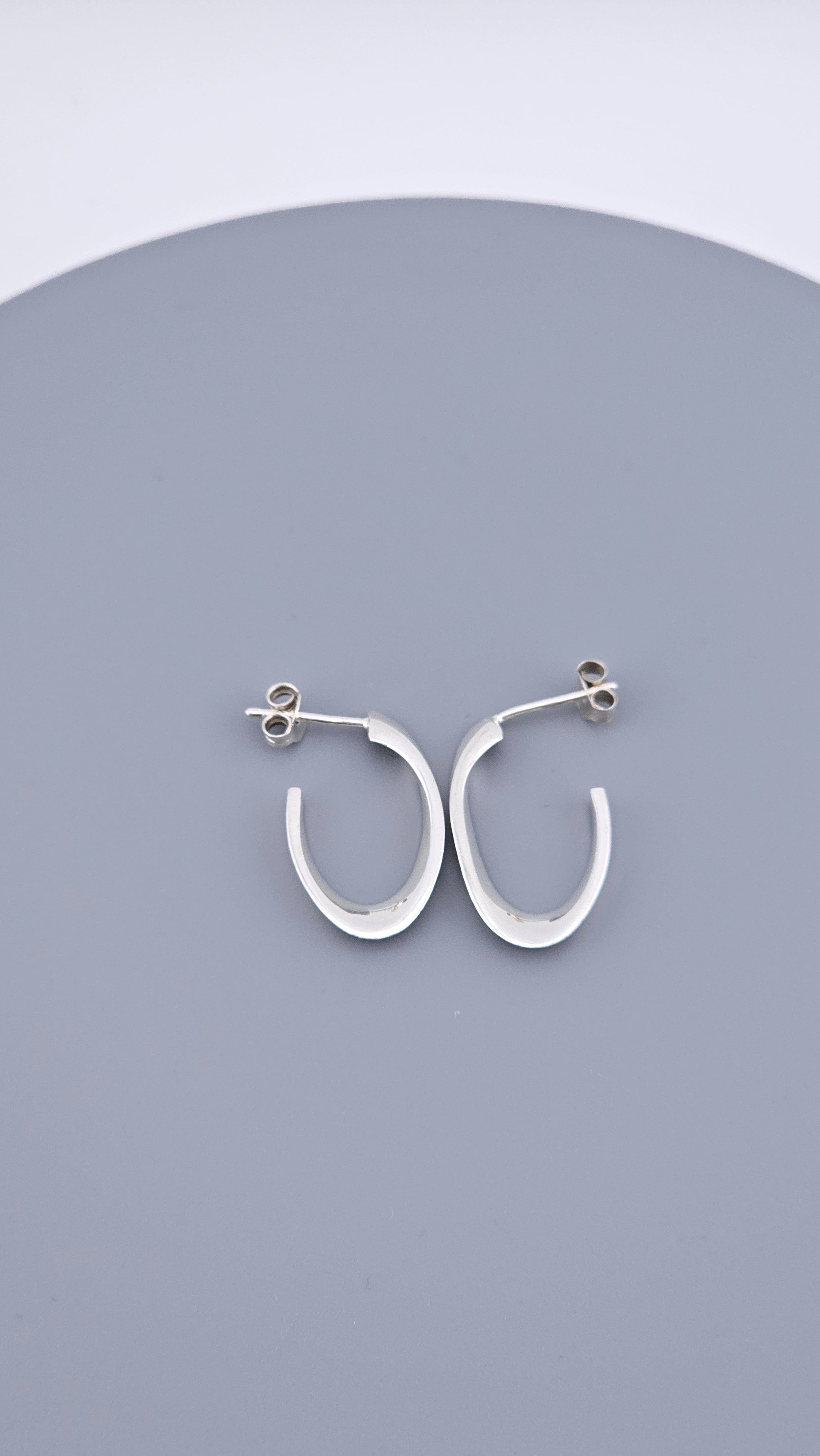 Modern 925 Sterling Silver Sculptural Twisted Half Hoop Earrings