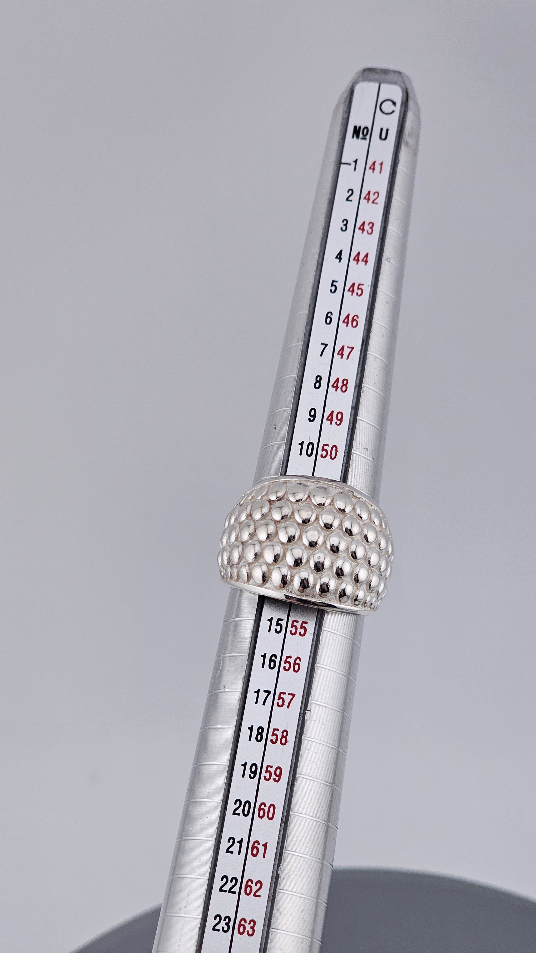 Bold Textured Dotted 925 Sterling Silver Statement Ring