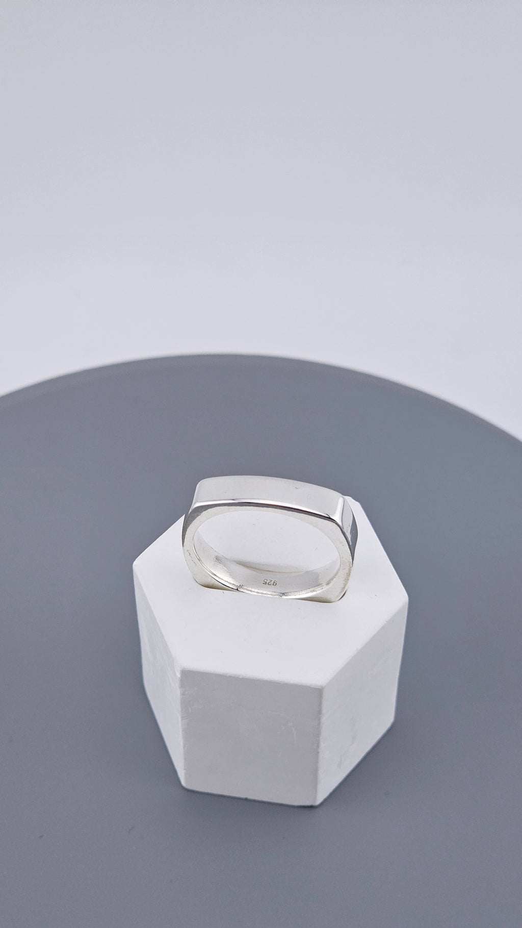 Bold Squared Edged 925 Sterling Silver Band Ring