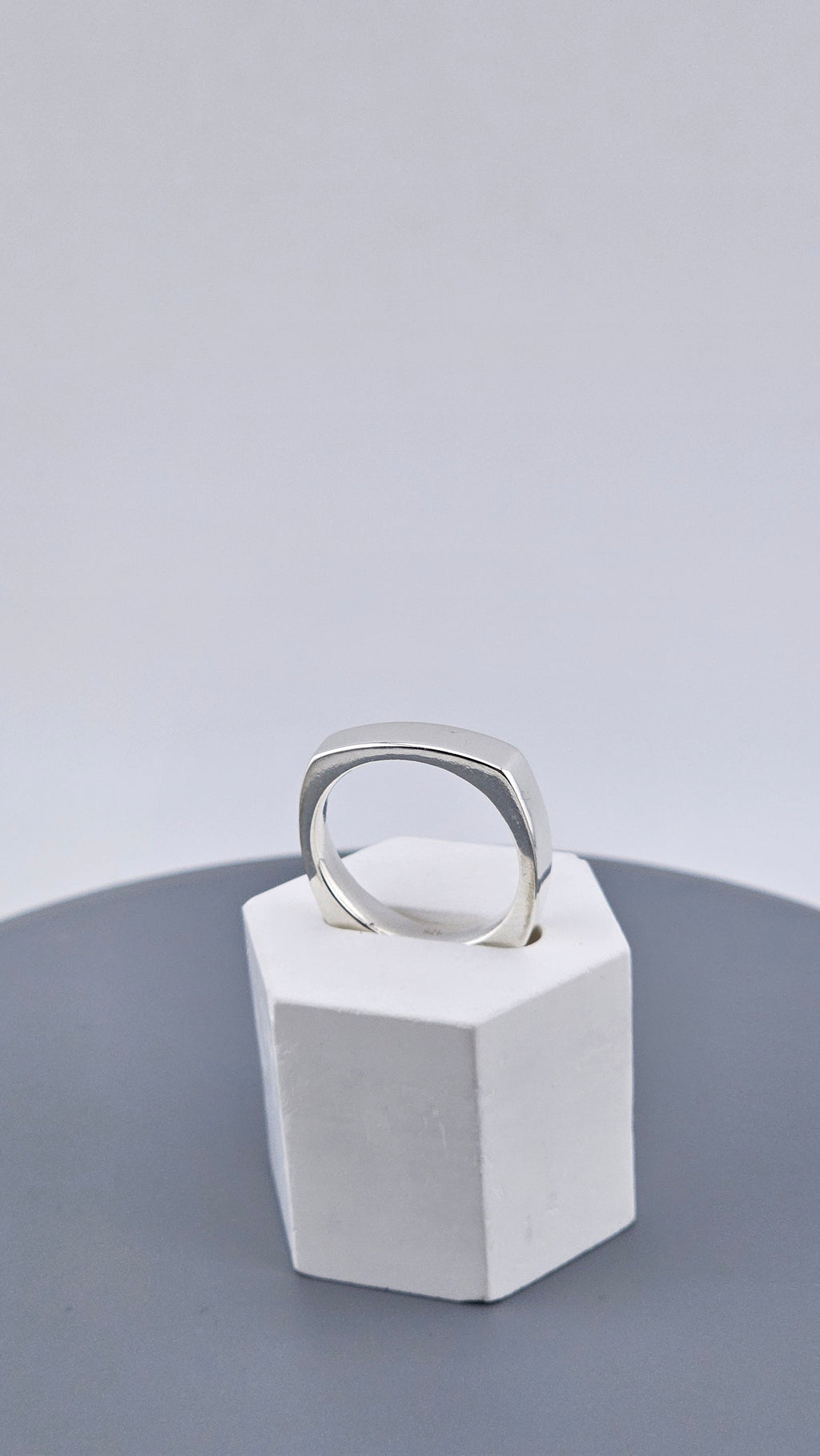Bold Squared Edged 925 Sterling Silver Band Ring