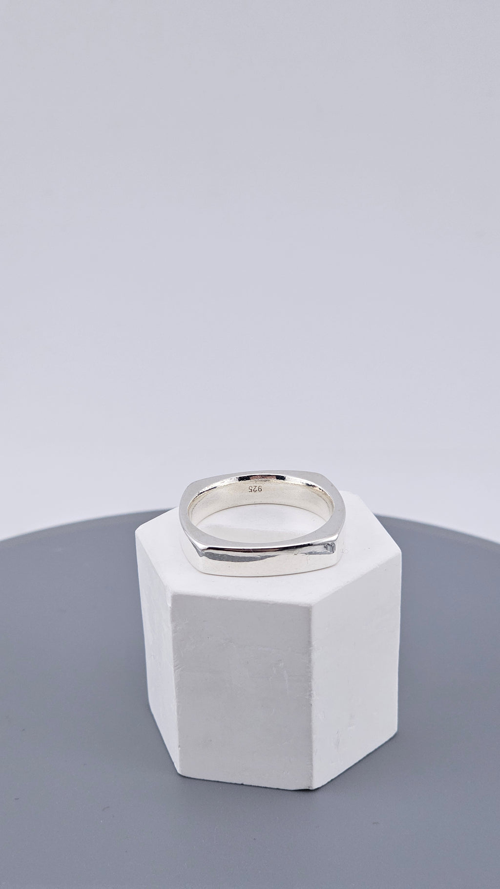 Bold Squared Edged 925 Sterling Silver Band Ring