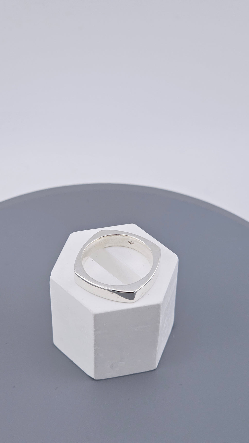 Bold Squared Edged 925 Sterling Silver Band Ring