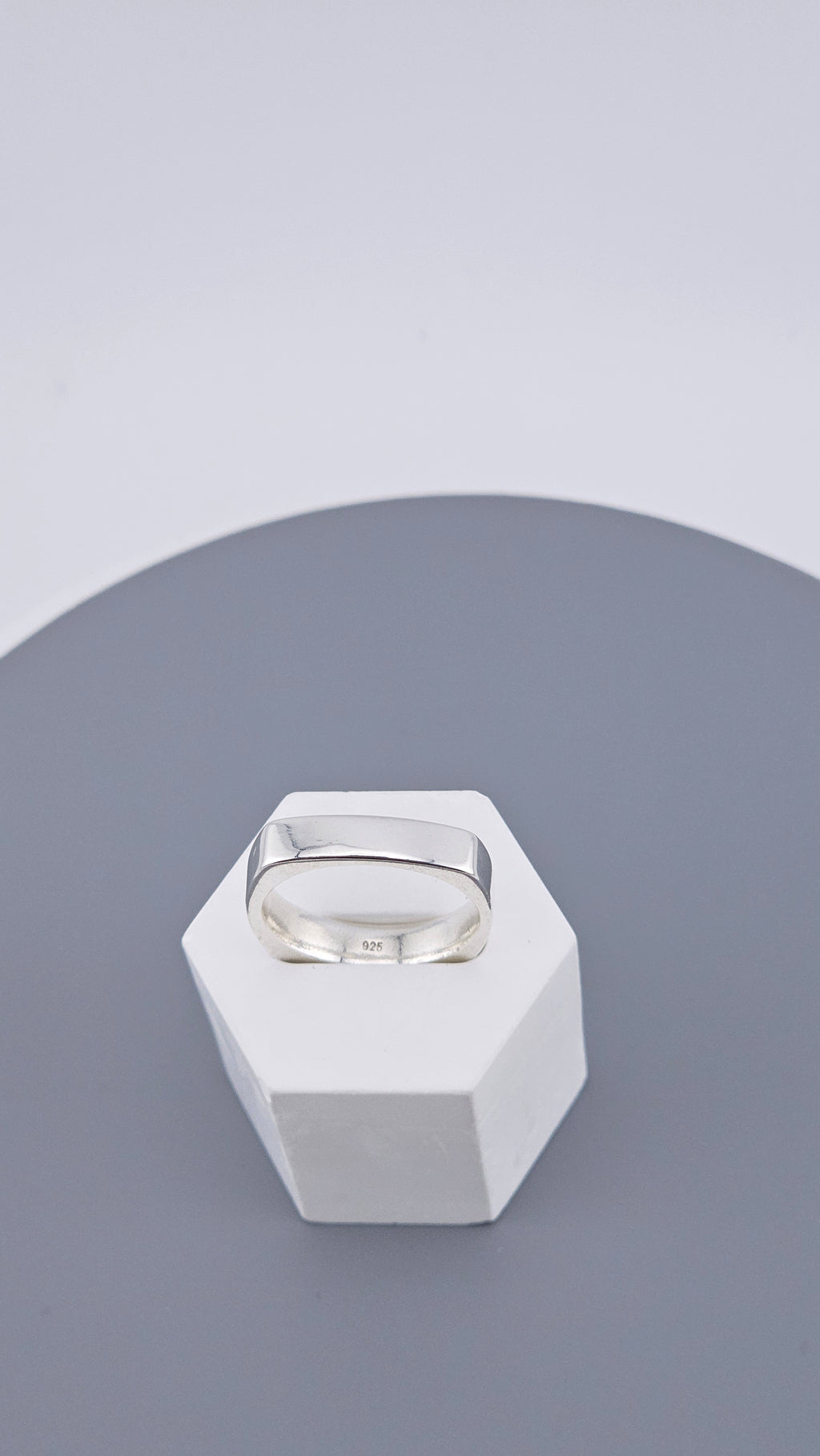 Bold Squared Edged 925 Sterling Silver Band Ring
