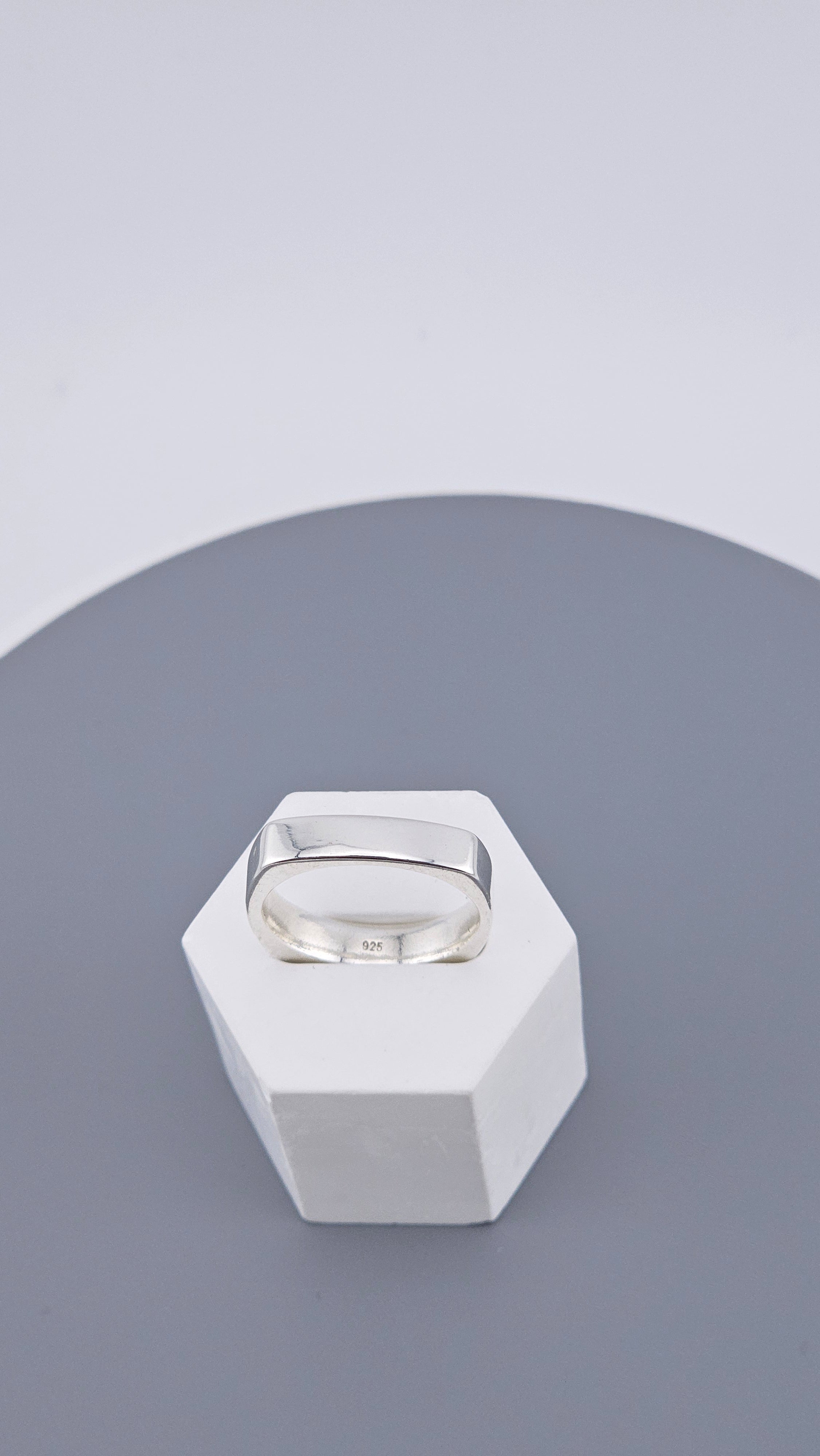 Bold Squared Edged 925 Sterling Silver Band Ring