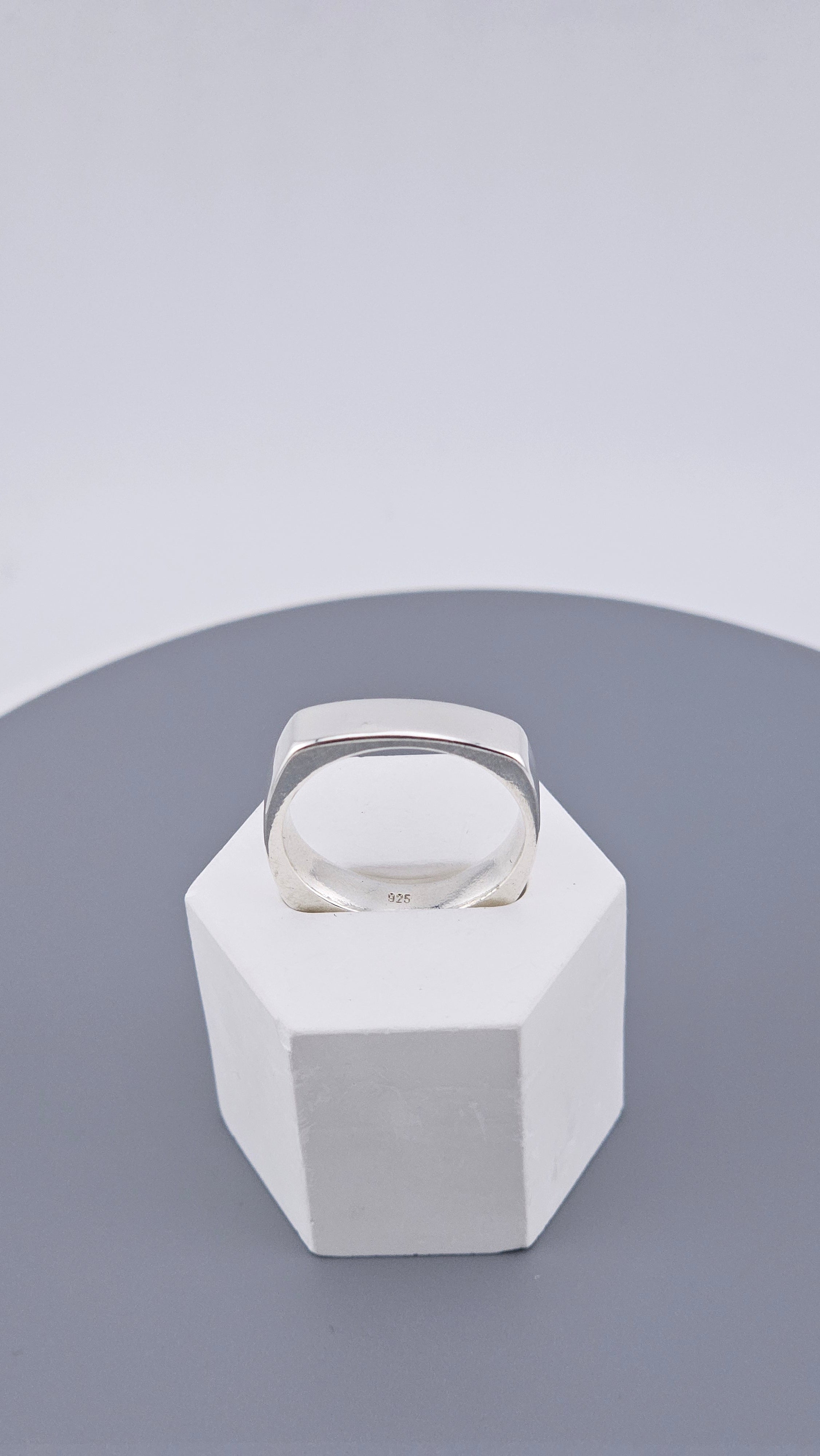 Bold Squared Edged 925 Sterling Silver Band Ring