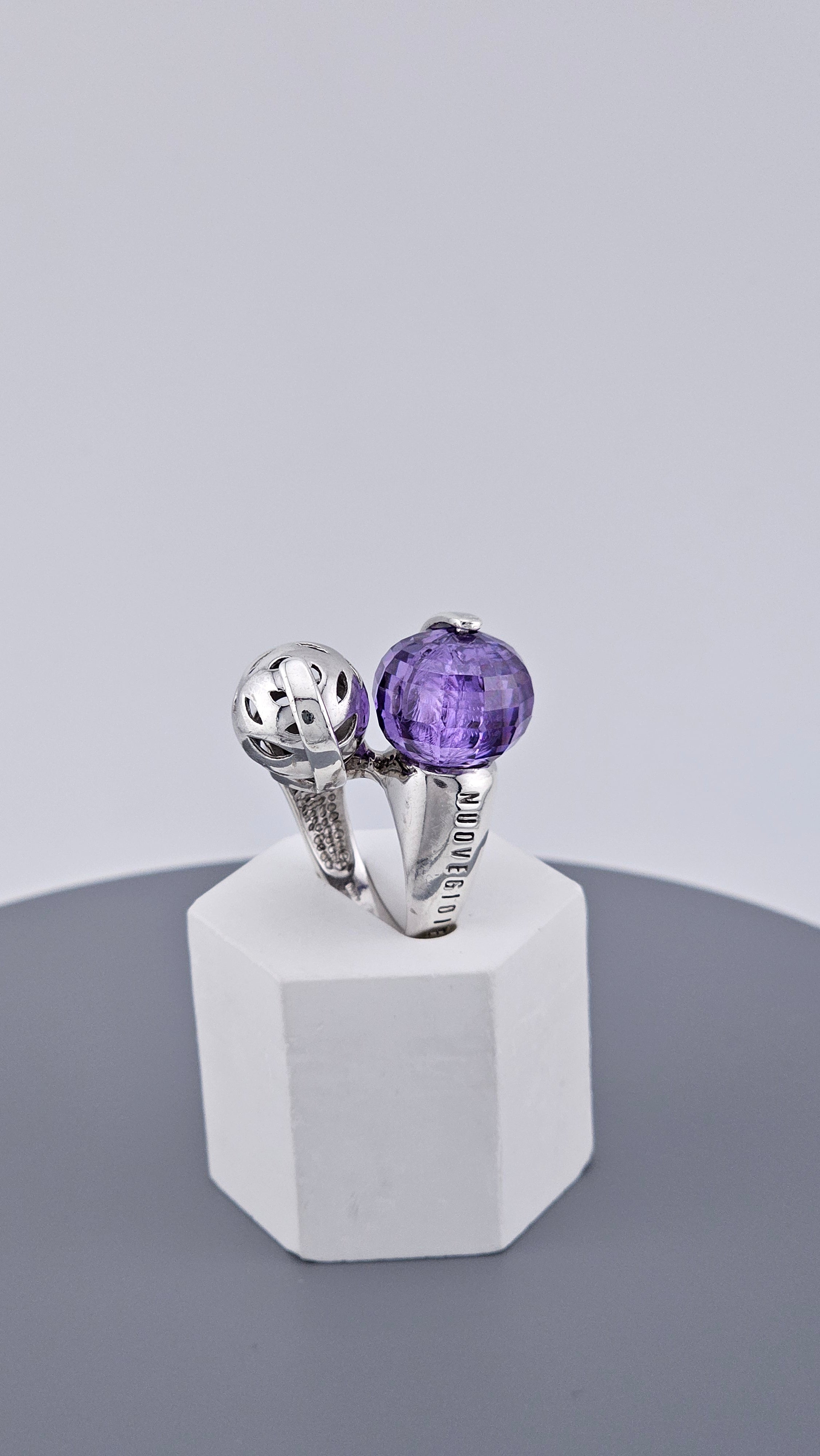 Bold NuoveGioie 925 Sterling Silver Statement Ring – Heavyweight Sculptural Design