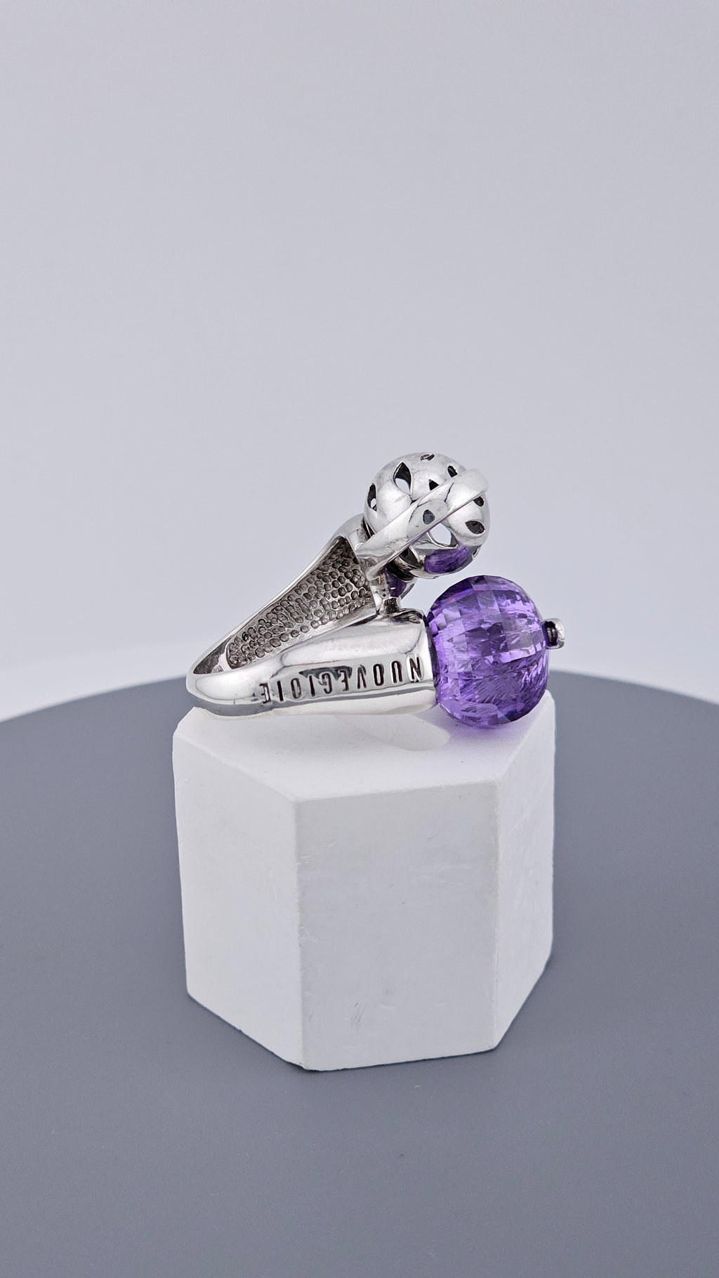 Bold NuoveGioie 925 Sterling Silver Statement Ring – Heavyweight Sculptural Design