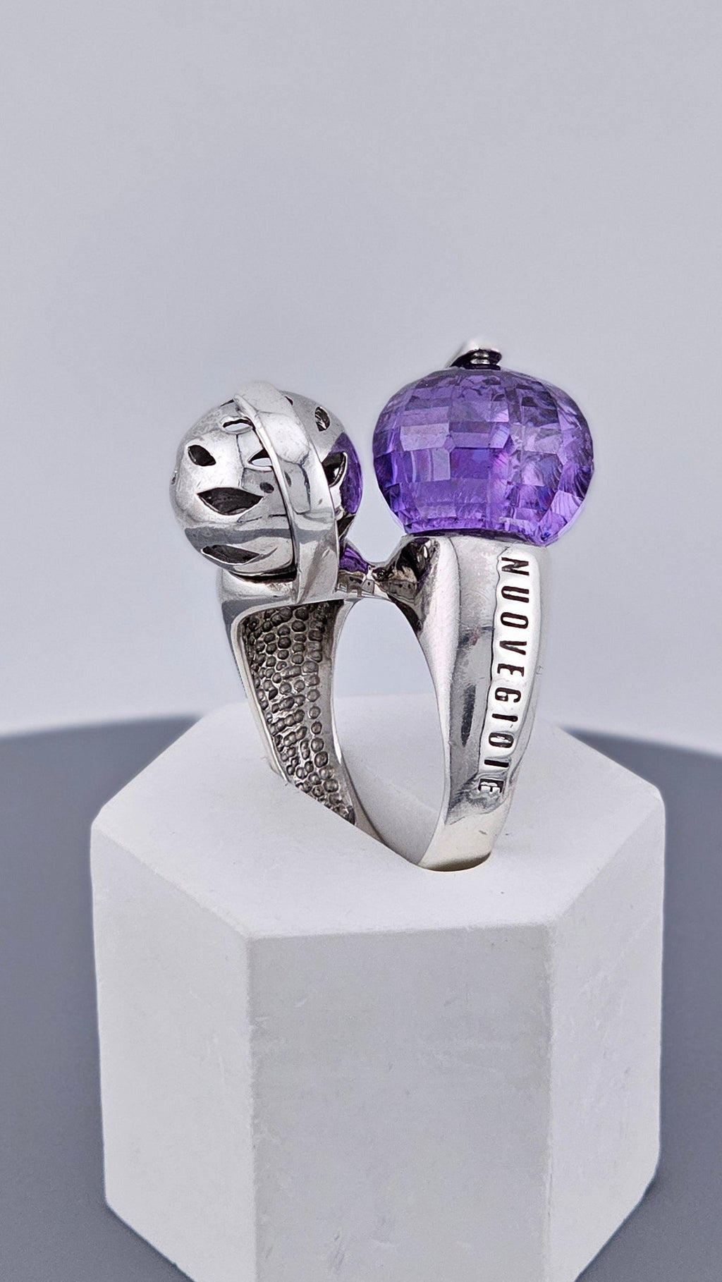 Bold NuoveGioie 925 Sterling Silver Statement Ring – Heavyweight Sculptural Design