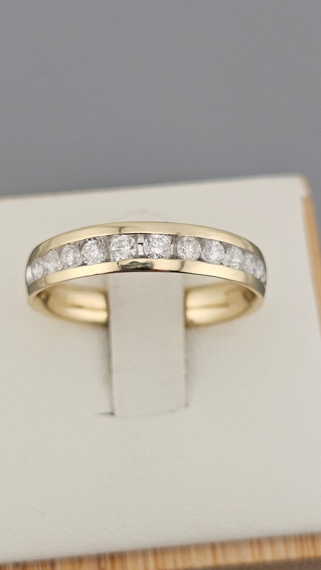 0.50ct Natural Diamond & 9ct Yellow Gold Half Eternity Band – Size Q 1/2