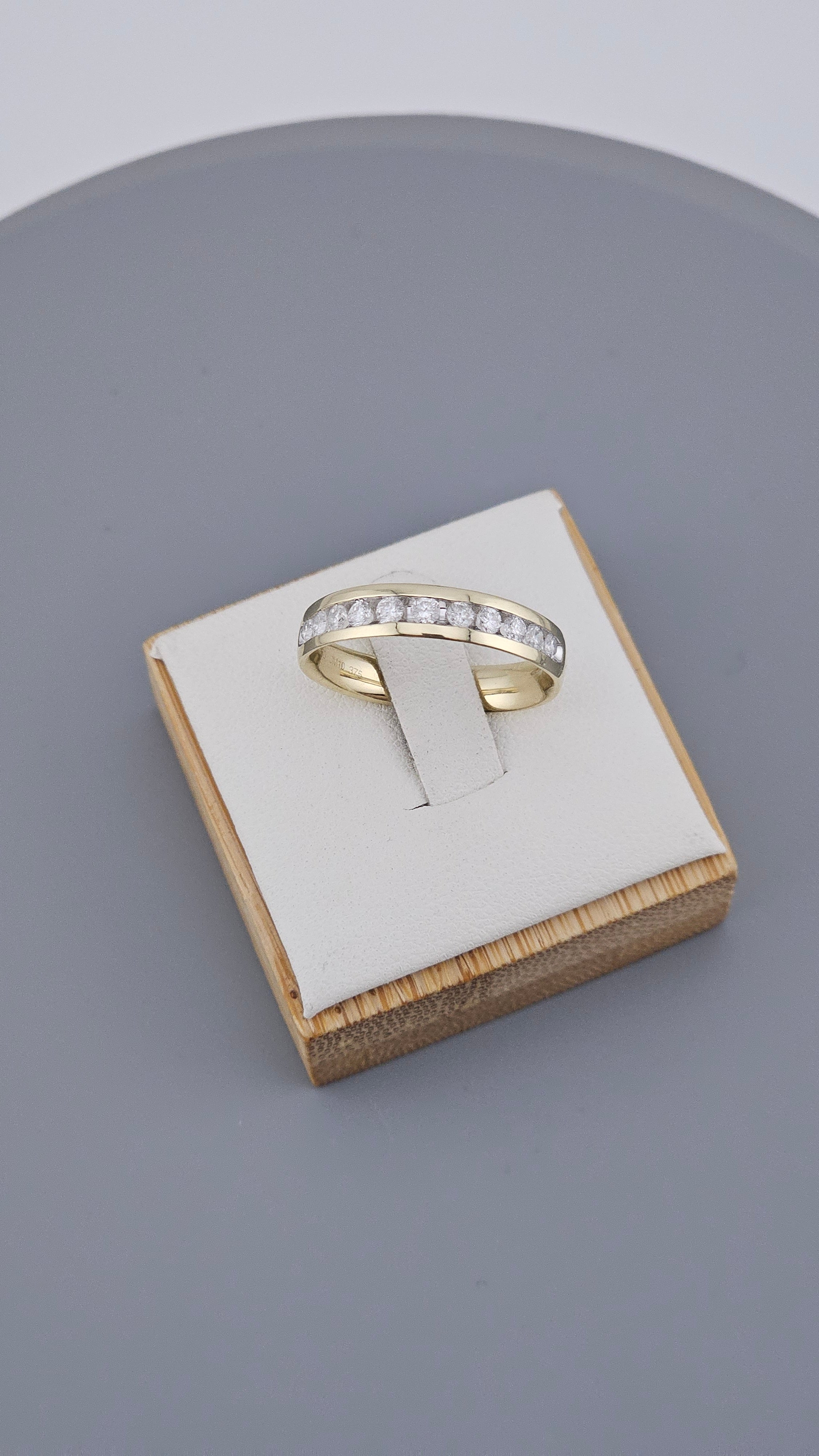 0.50ct Natural Diamond & 9ct Yellow Gold Half Eternity Band – Size Q 1/2