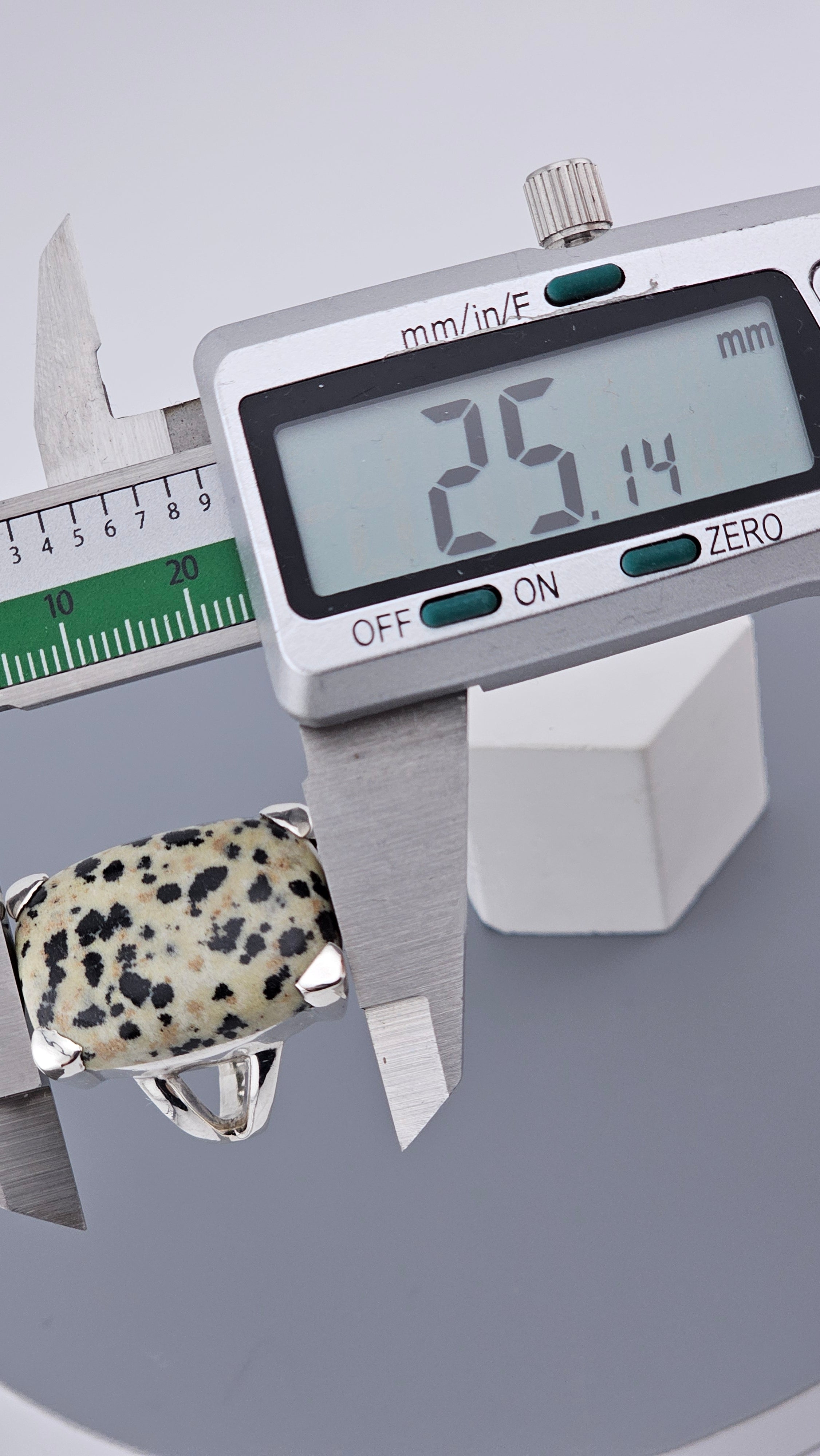 Vintage Statement: Dalmatian Jasper & 925 Sterling Silver Cocktail Ring