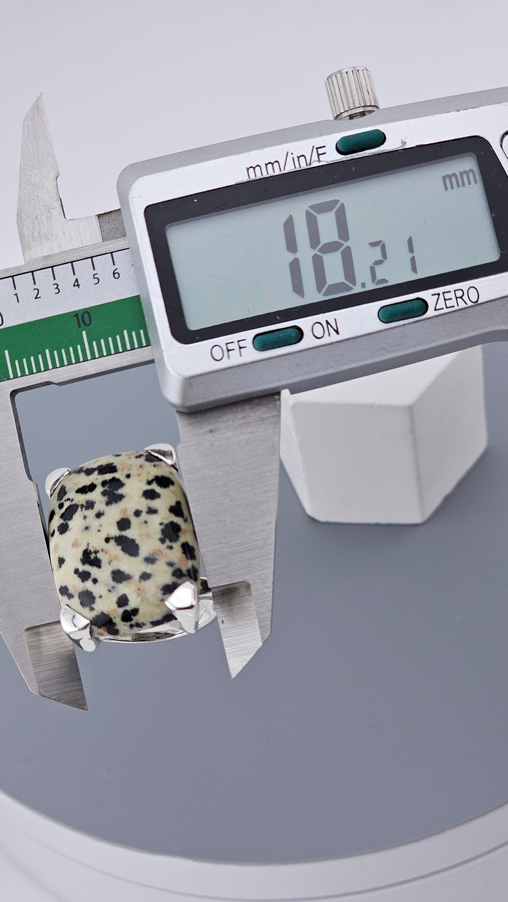 Vintage Statement: Dalmatian Jasper & 925 Sterling Silver Cocktail Ring