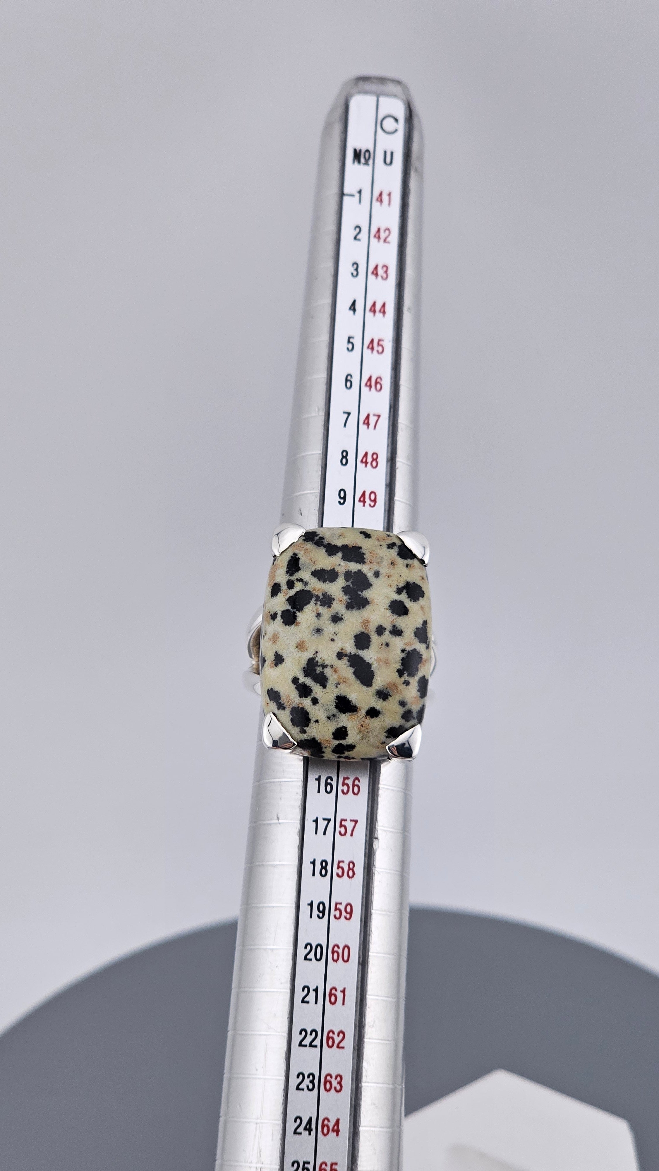 Vintage Statement: Dalmatian Jasper & 925 Sterling Silver Cocktail Ring