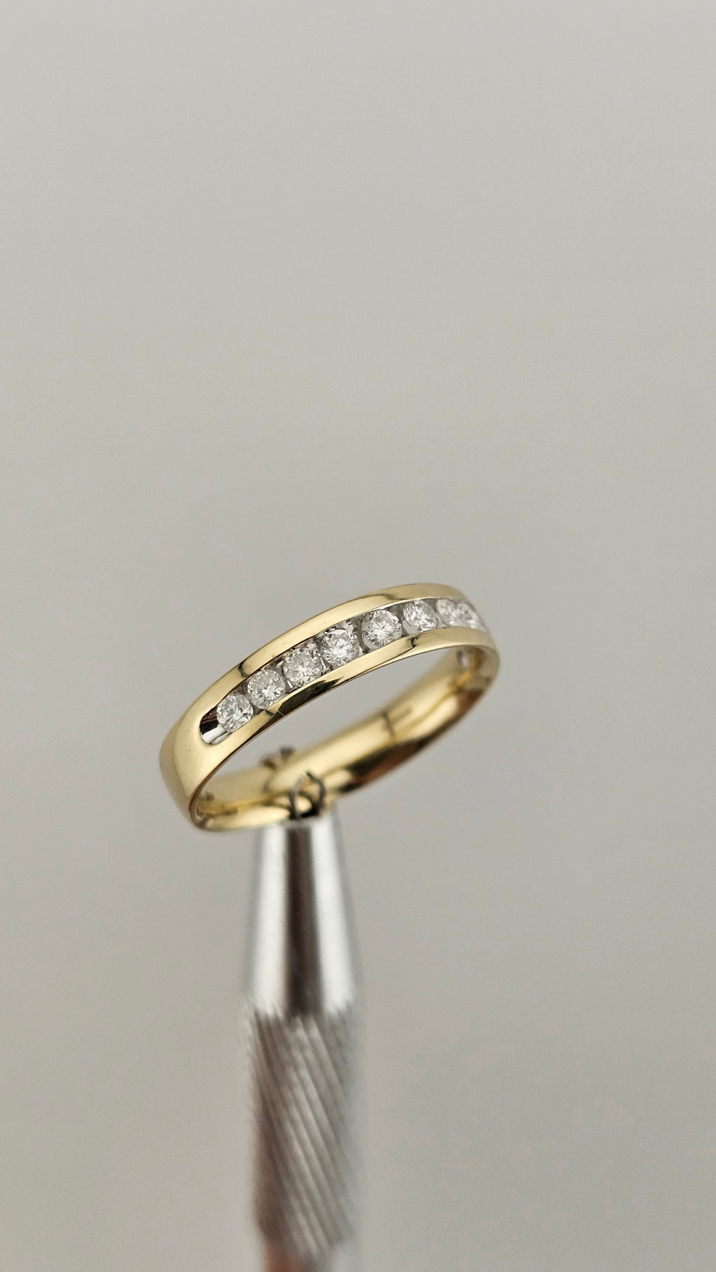 0.50ct Natural Diamond & 9ct Yellow Gold Half Eternity Band – Size Q 1/2