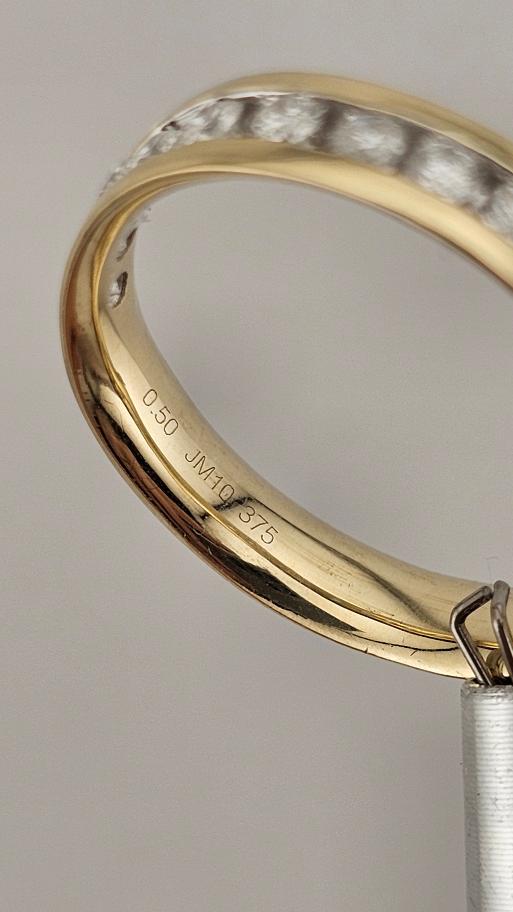 0.50ct Natural Diamond & 9ct Yellow Gold Half Eternity Band – Size Q 1/2