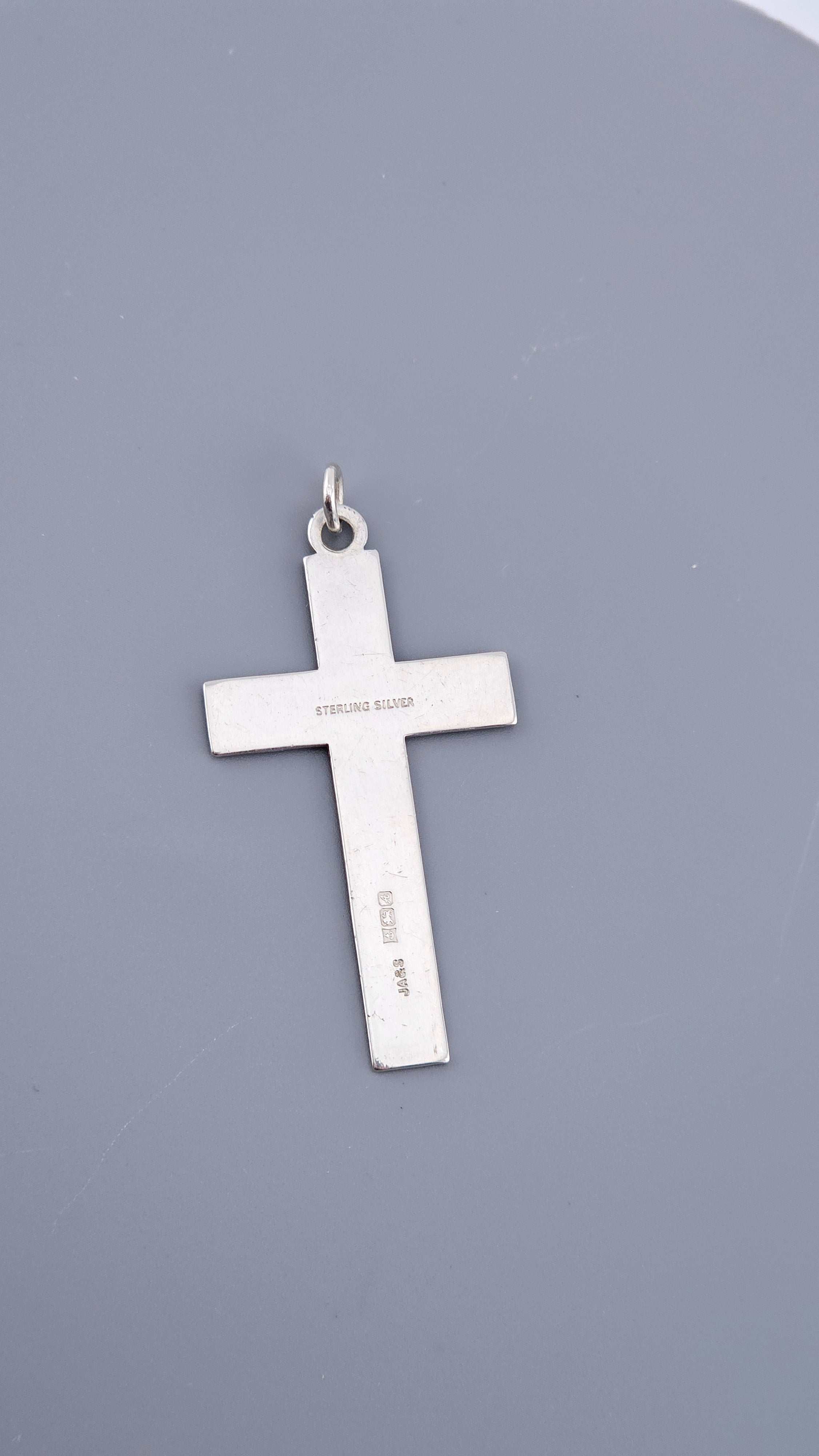 Vintage 925 Sterling Silver Engraved Cross Pendant | 44mm | Hallmarked