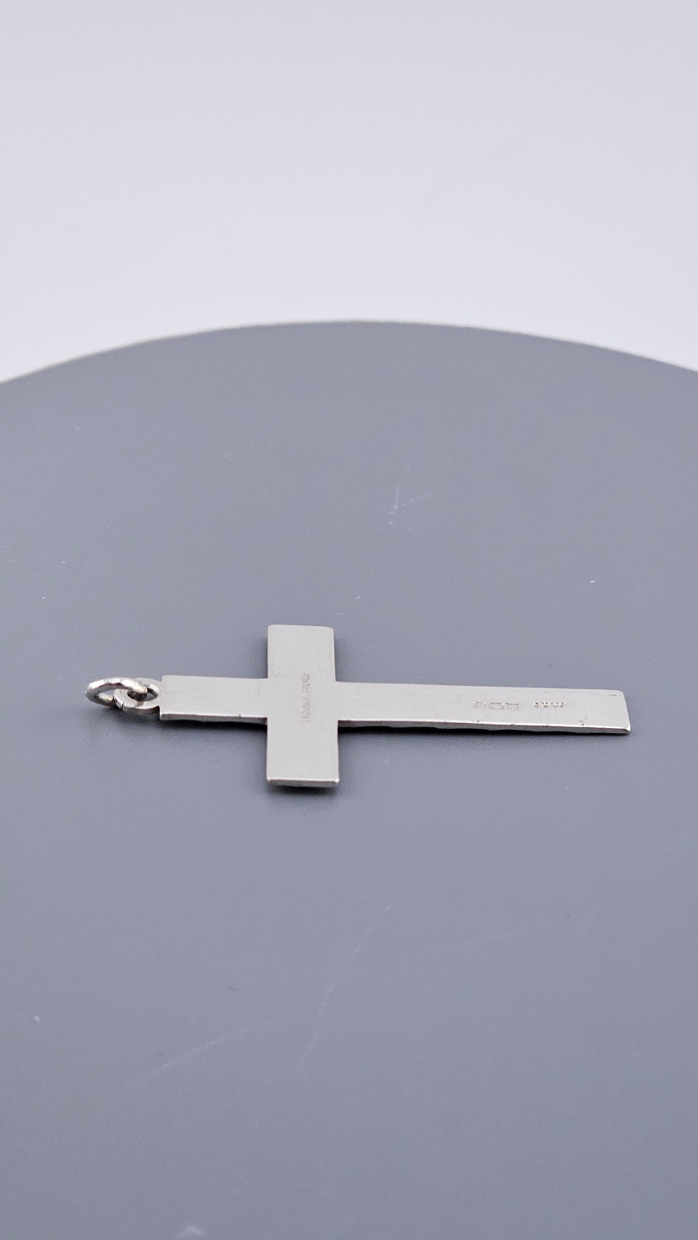 Vintage 925 Sterling Silver Engraved Cross Pendant | 44mm | Hallmarked
