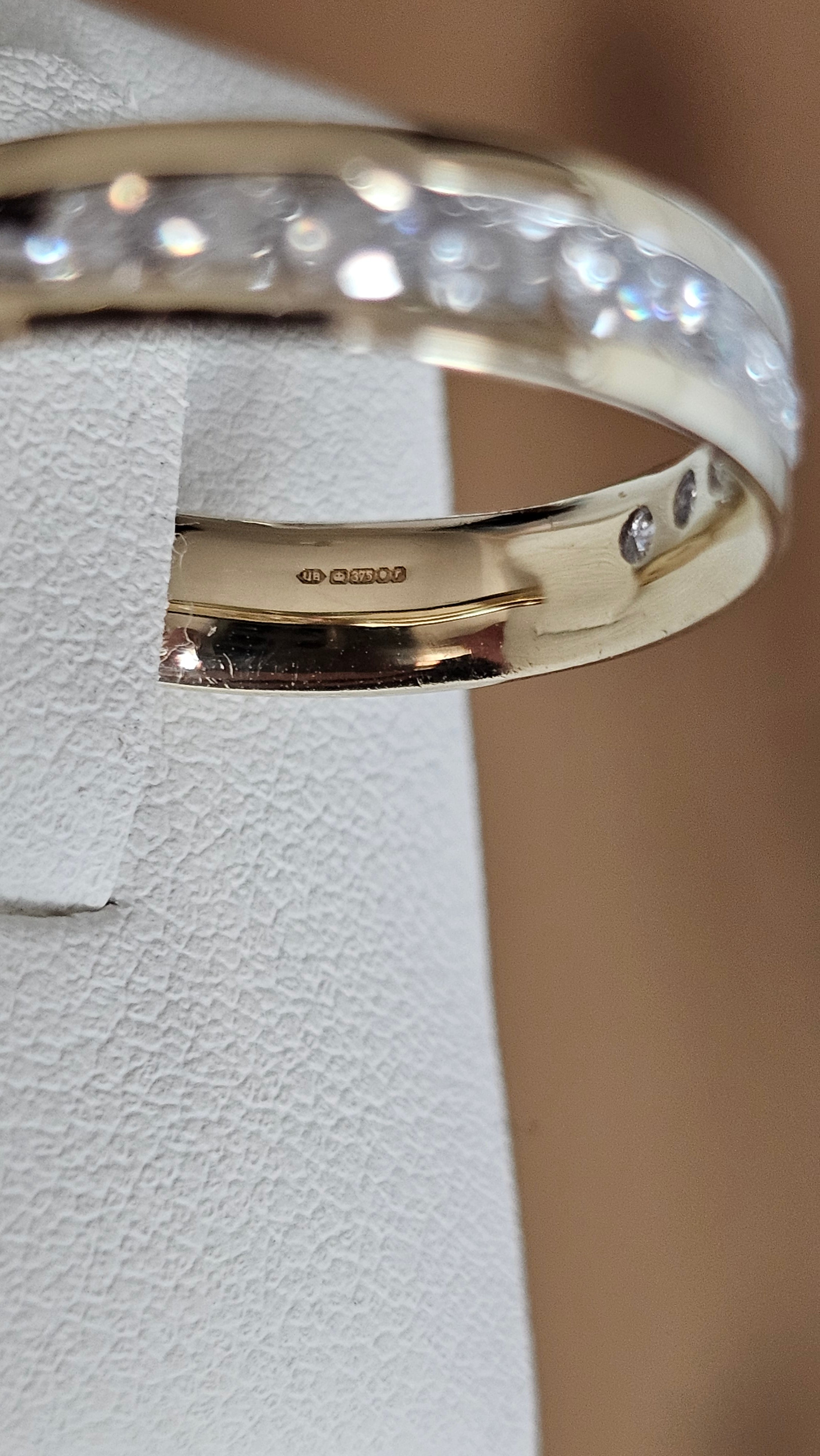 0.50ct Natural Diamond & 9ct Yellow Gold Half Eternity Band – Size Q 1/2