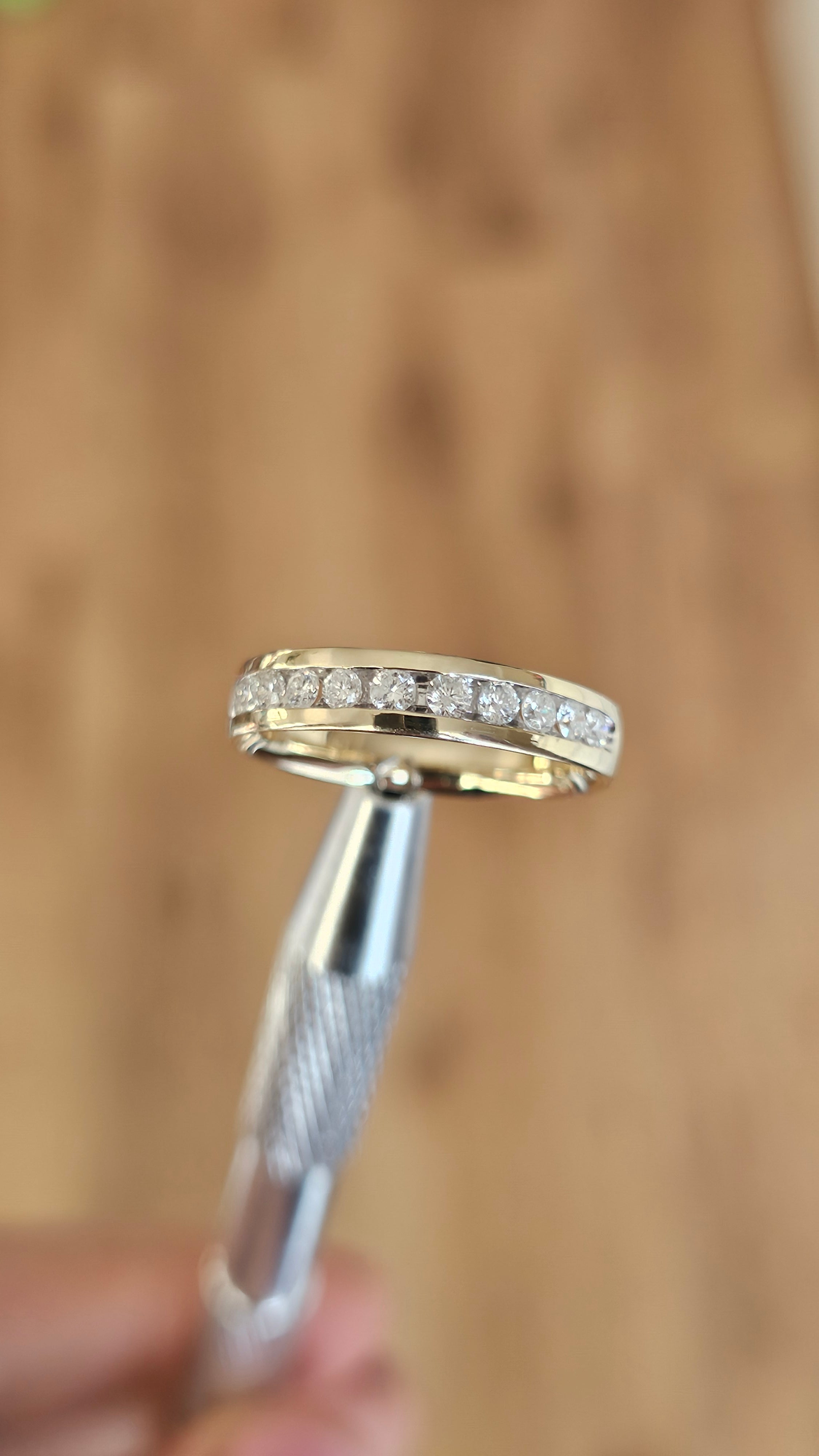 0.50ct Natural Diamond & 9ct Yellow Gold Half Eternity Band – Size Q 1/2