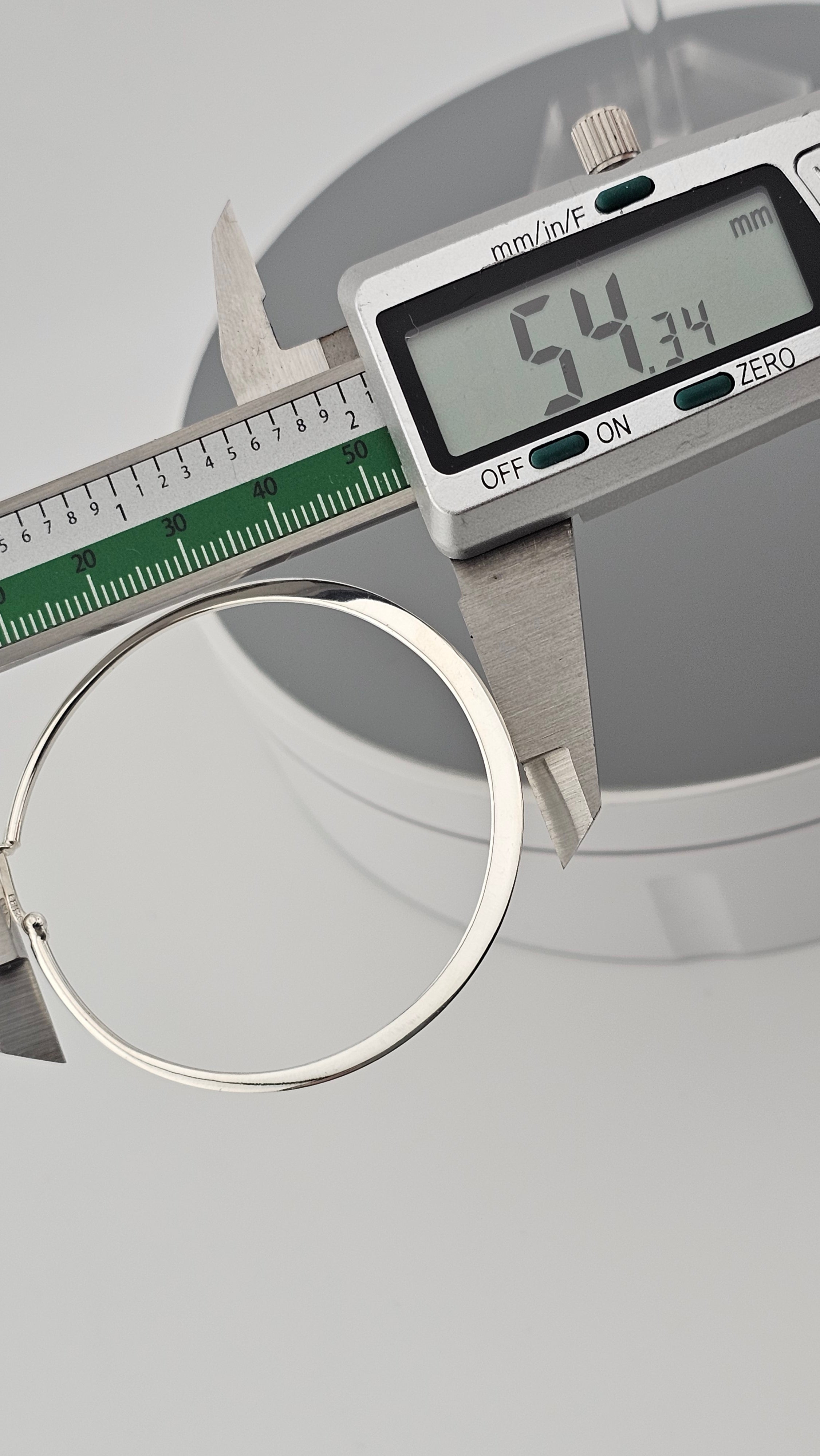 Large 925 Sterling Silver Flat Hoop Earrings (54mm) – Polished Finish