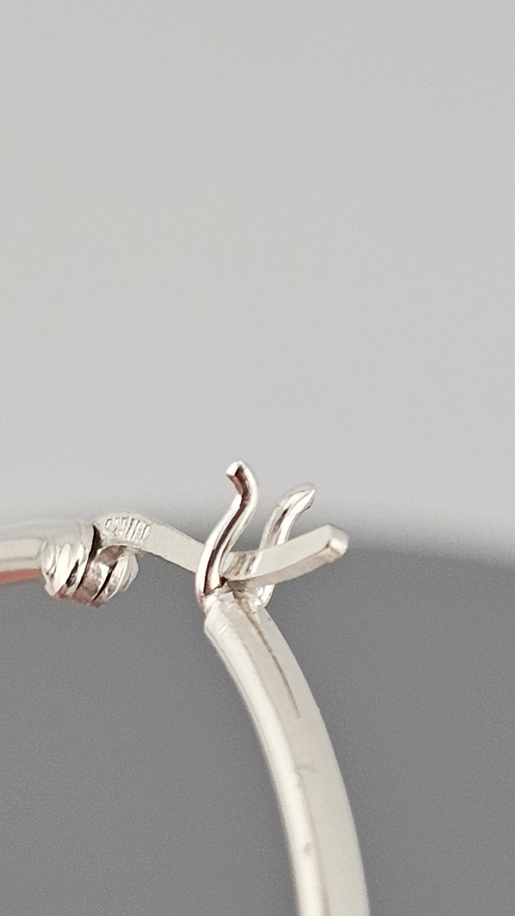 Large 925 Sterling Silver Flat Hoop Earrings (54mm) – Polished Finish