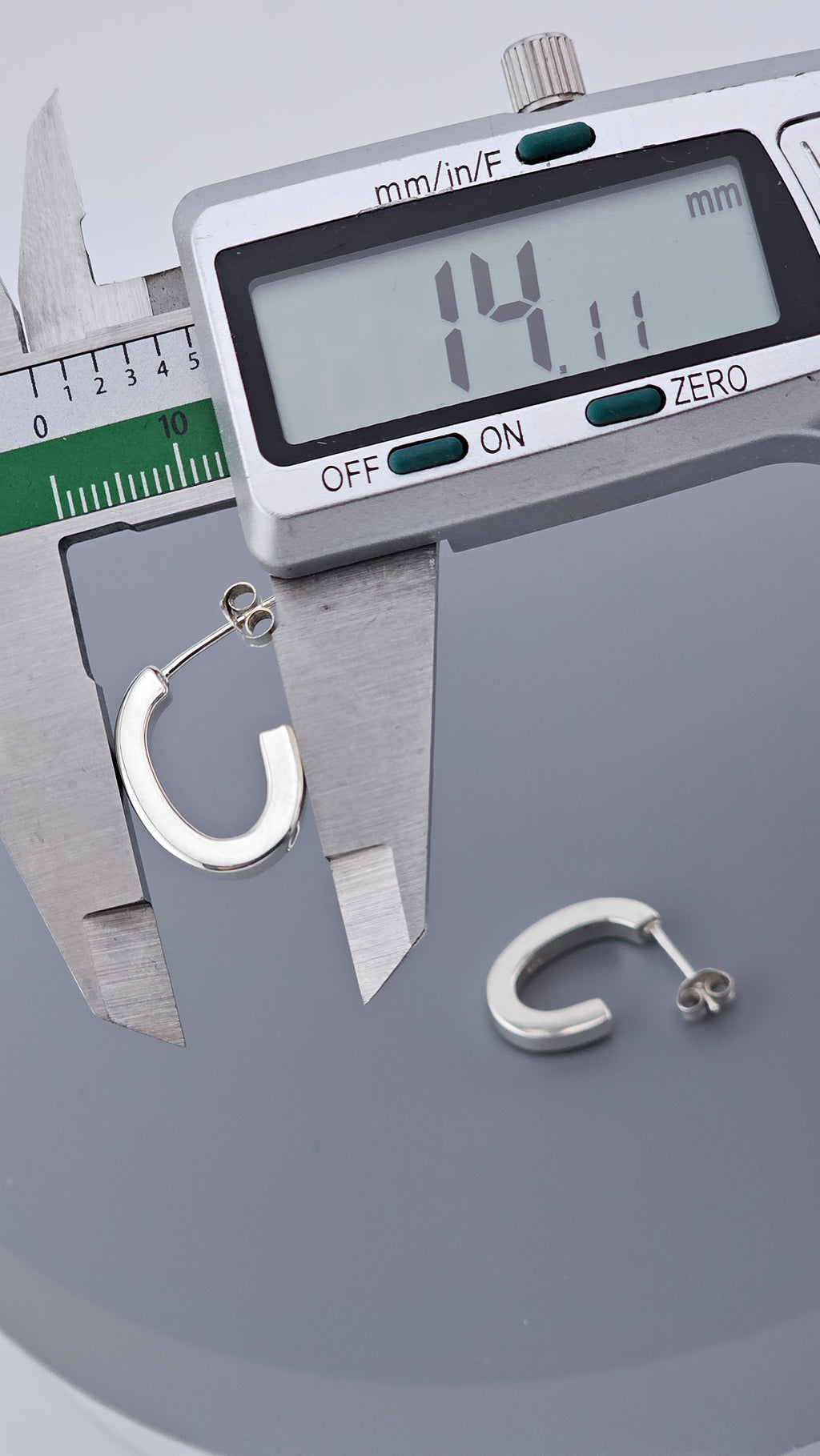 Modern 925 Sterling Silver Tube Open C-Hoop Earrings (2.8g)