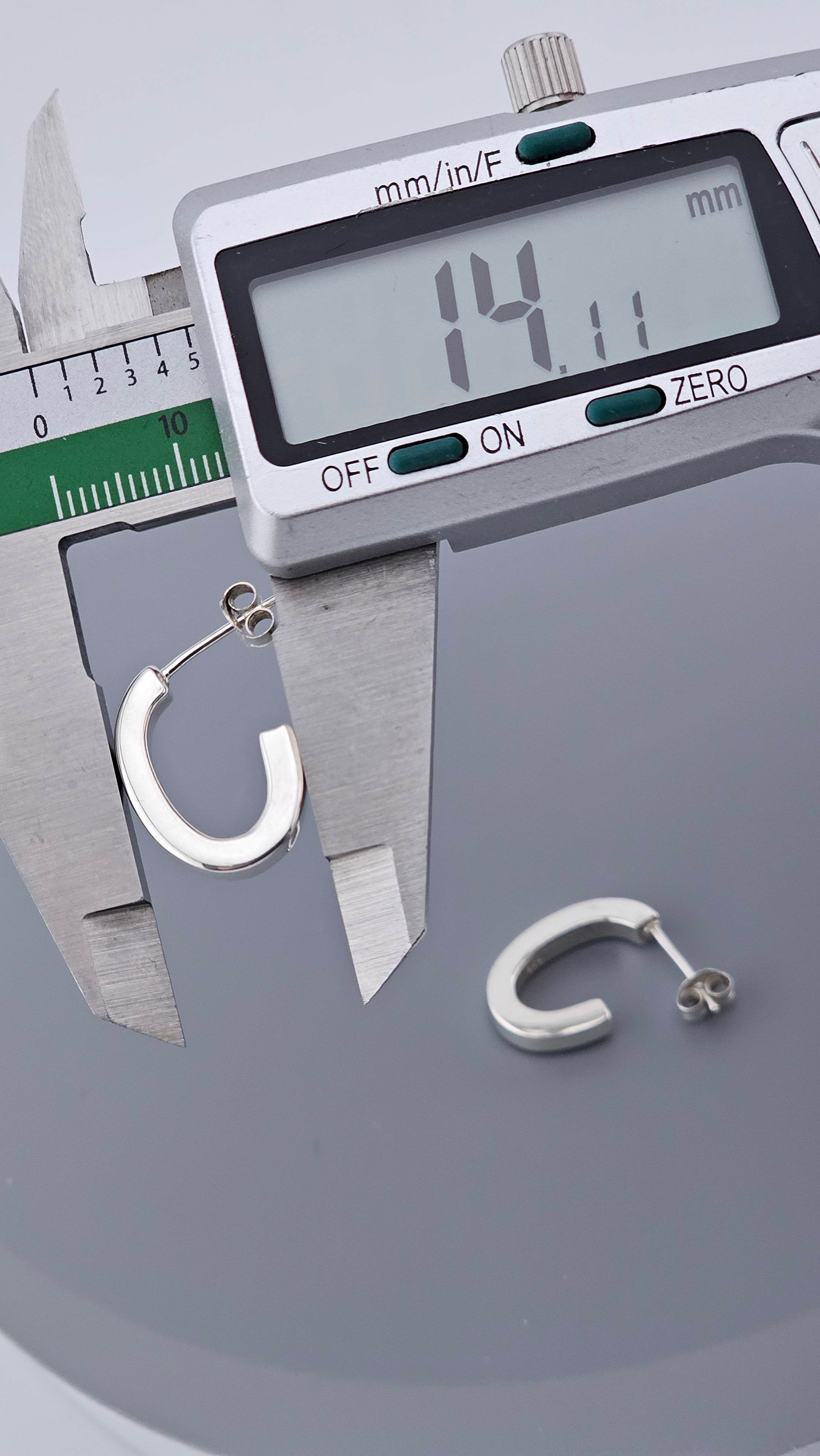 Modern 925 Sterling Silver Tube Open C-Hoop Earrings (2.8g)